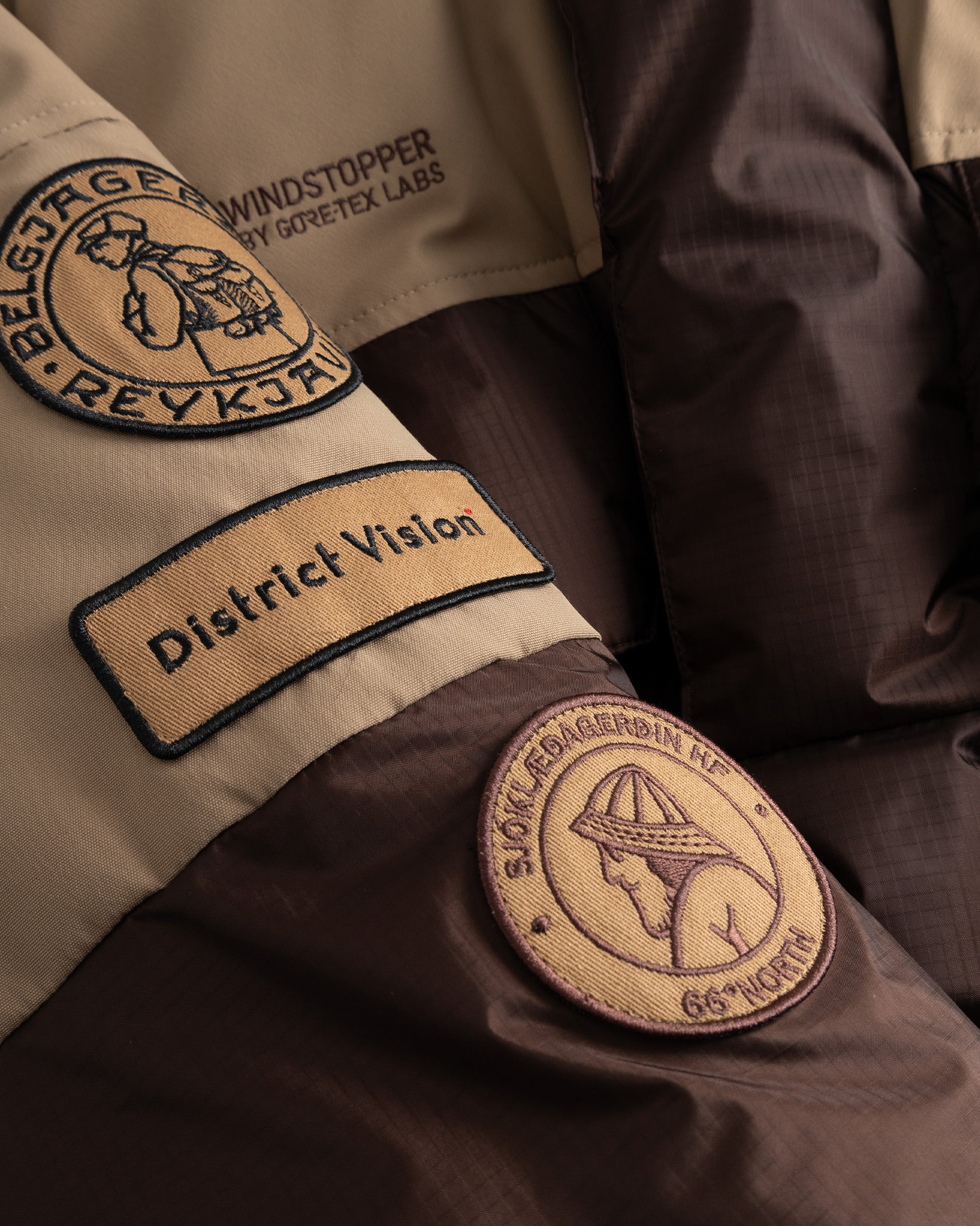 66°North 66° North x District Vision Tindur Down Jacket Earth Brown W11480-742