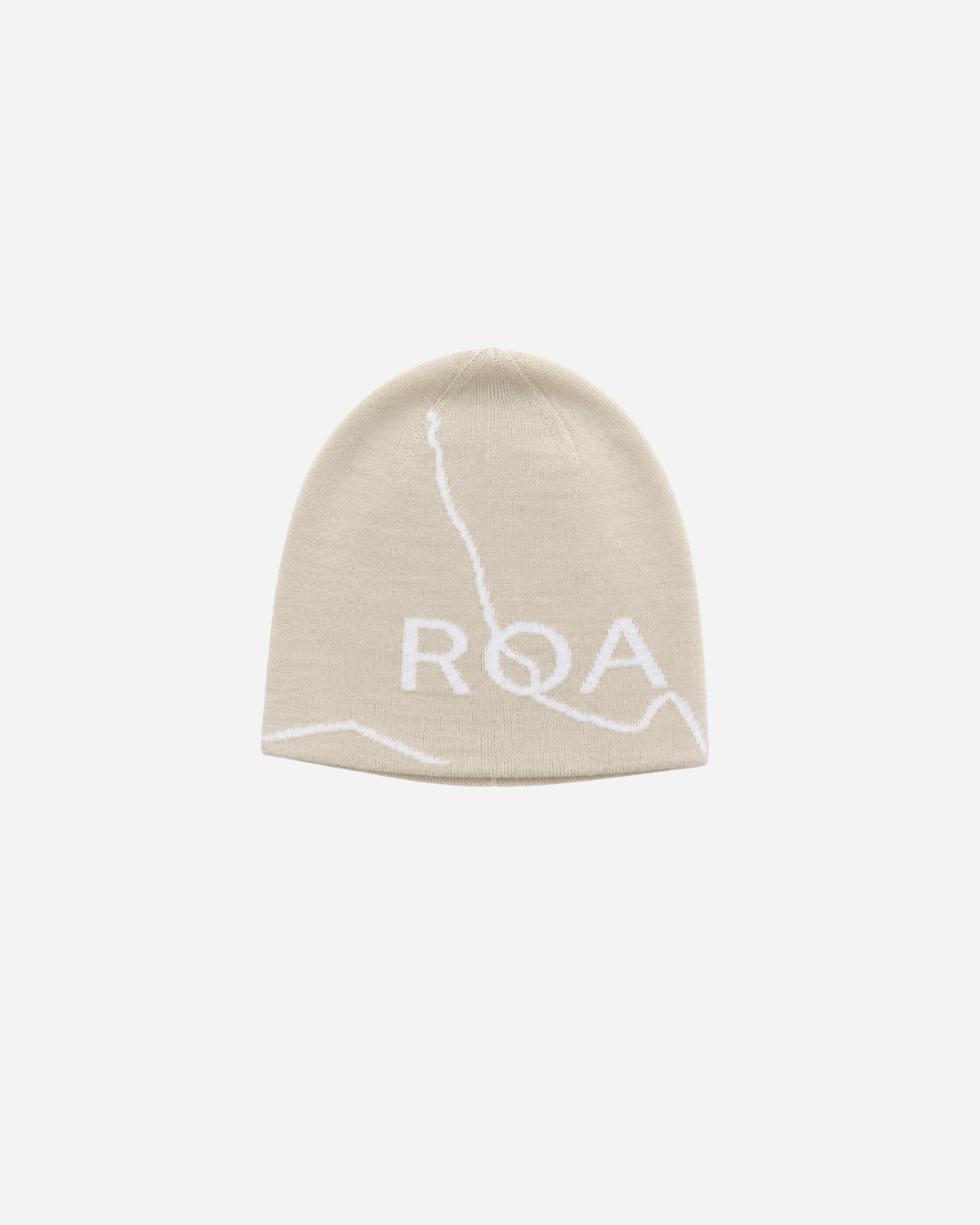 ROA Logo Wool Beanie Off White YBUW205YA04-White