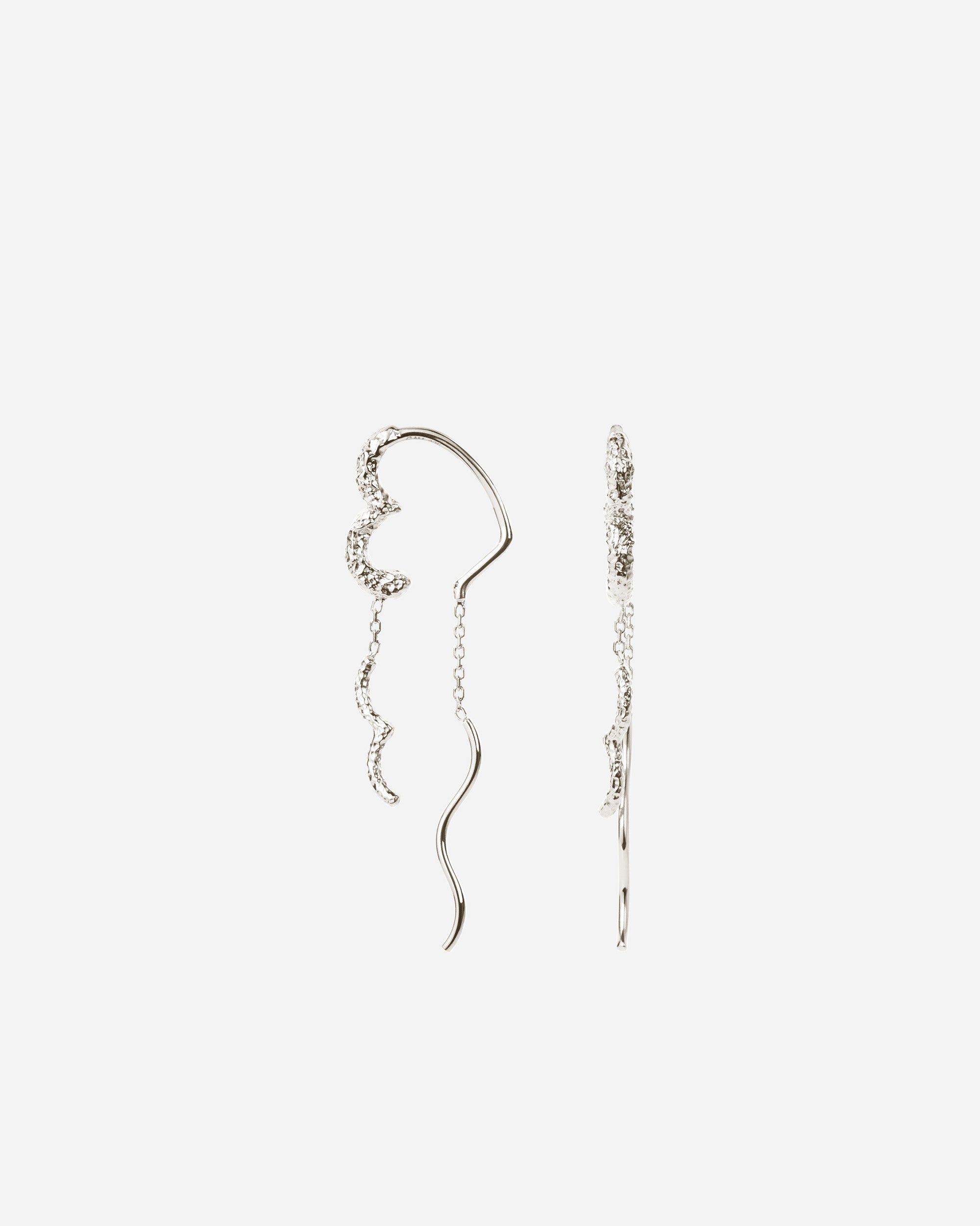 Camille Brinch Wavy Sparkly Heart Earlines Silver WSPHE