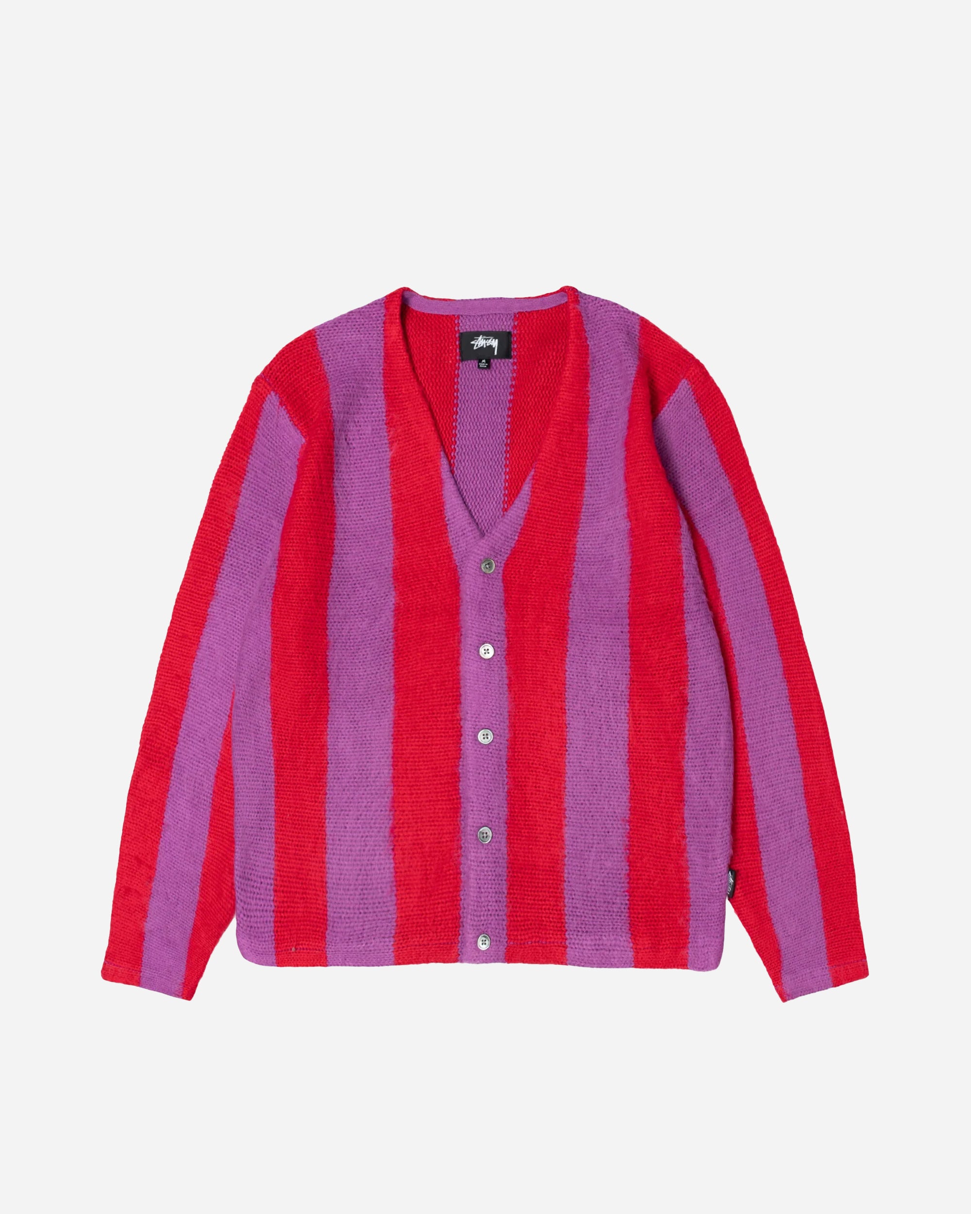 Stüssy Stripe Brushed Cardigan purple 117186-0809