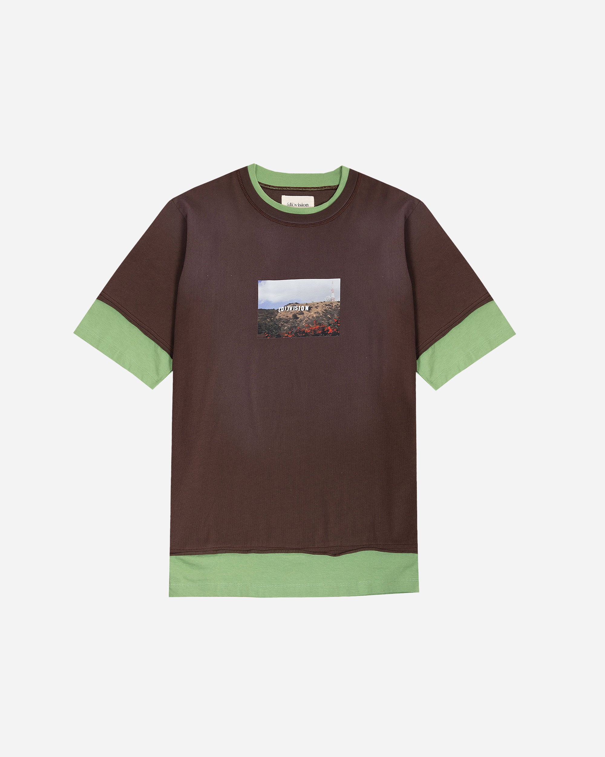 di)vision Layered T-shirt BROWN / GREEN COMB. 050004-2