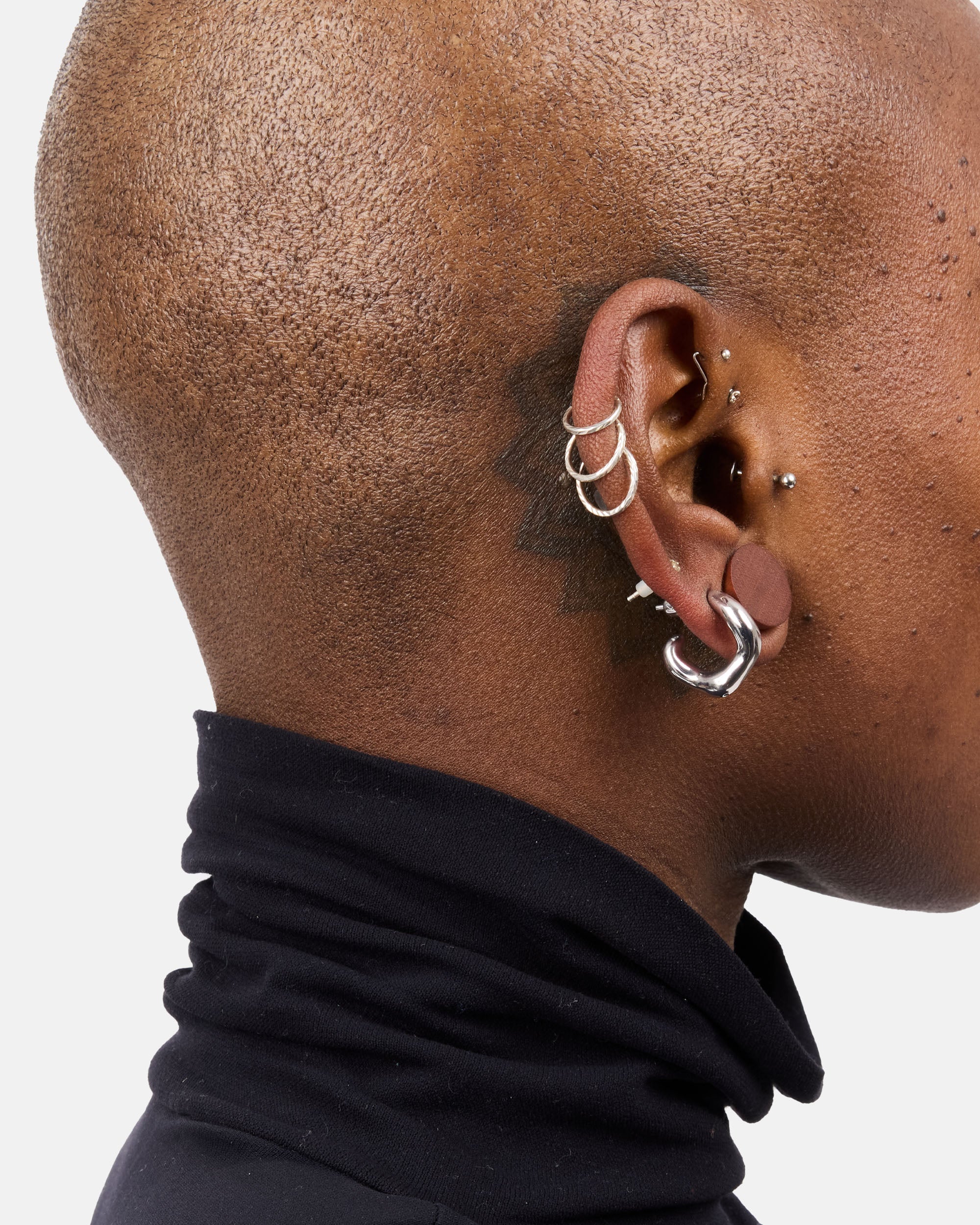 Maria Black Anil Hoop Small Silver - Right Recycled sterling silver 101146AG-right