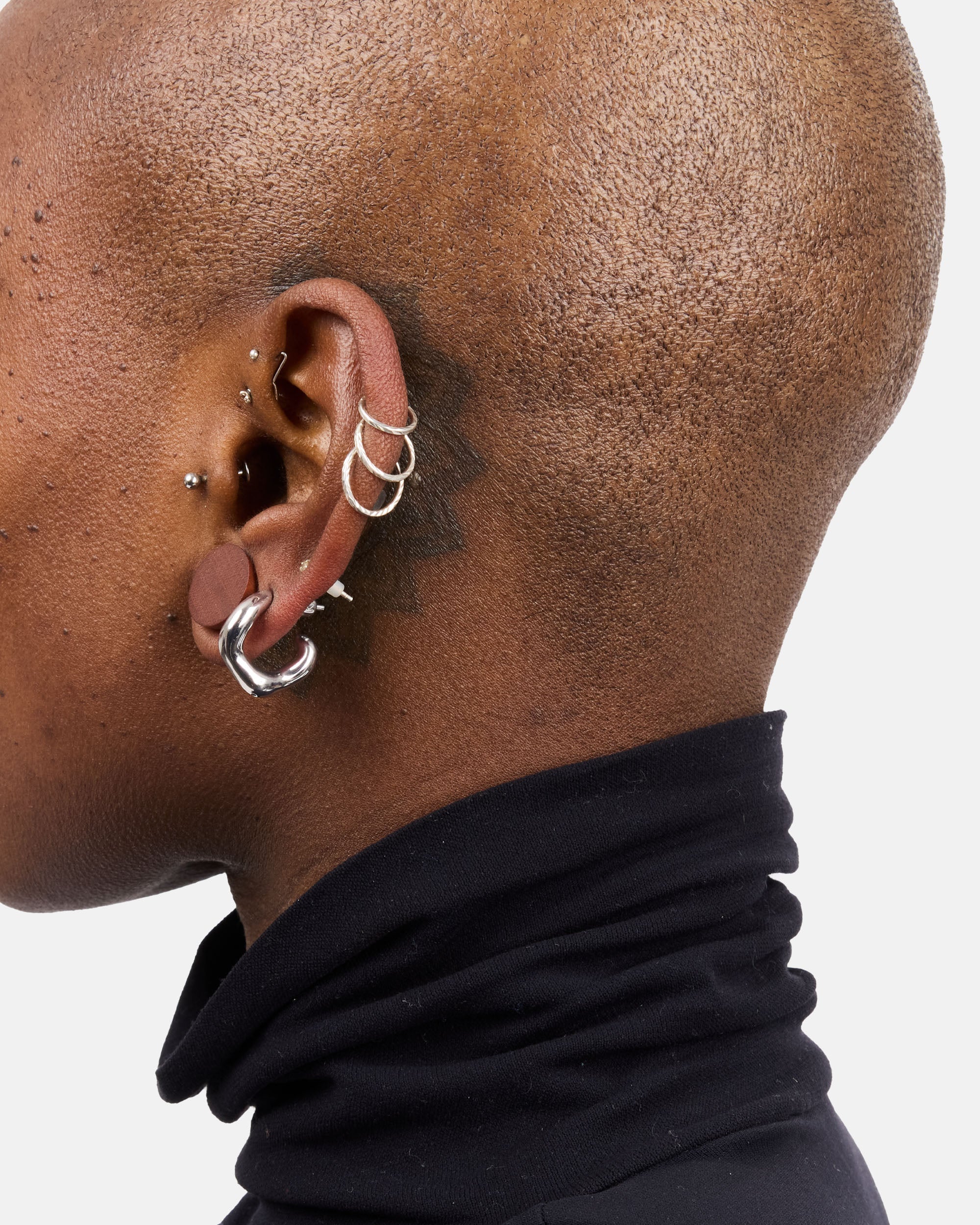 Maria Black Anil Hoop Small Silver - Left Recycled sterling silver 101146AG