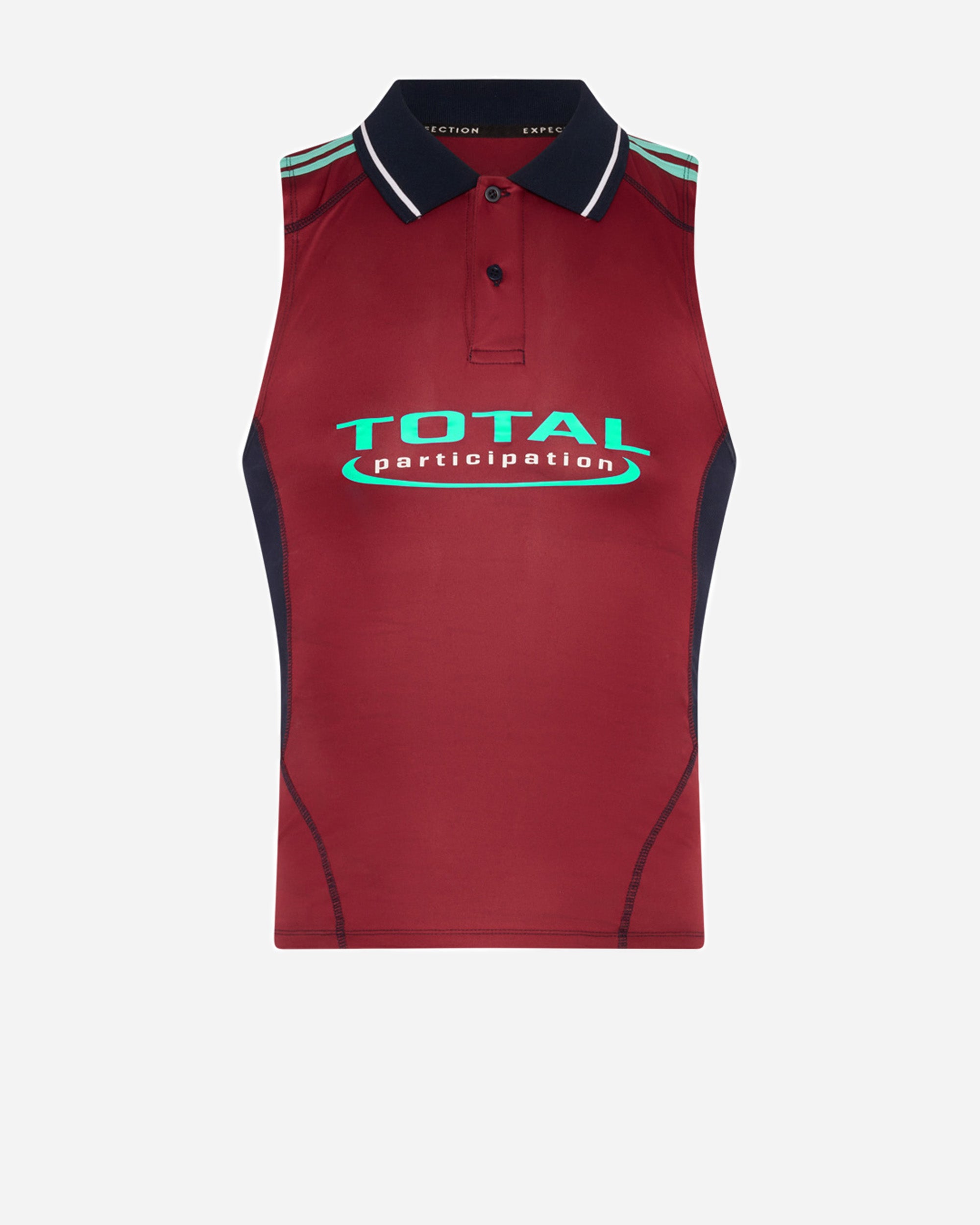 Martine Rose Shrunken Stretch Football Vest RED BURGUNDY RED