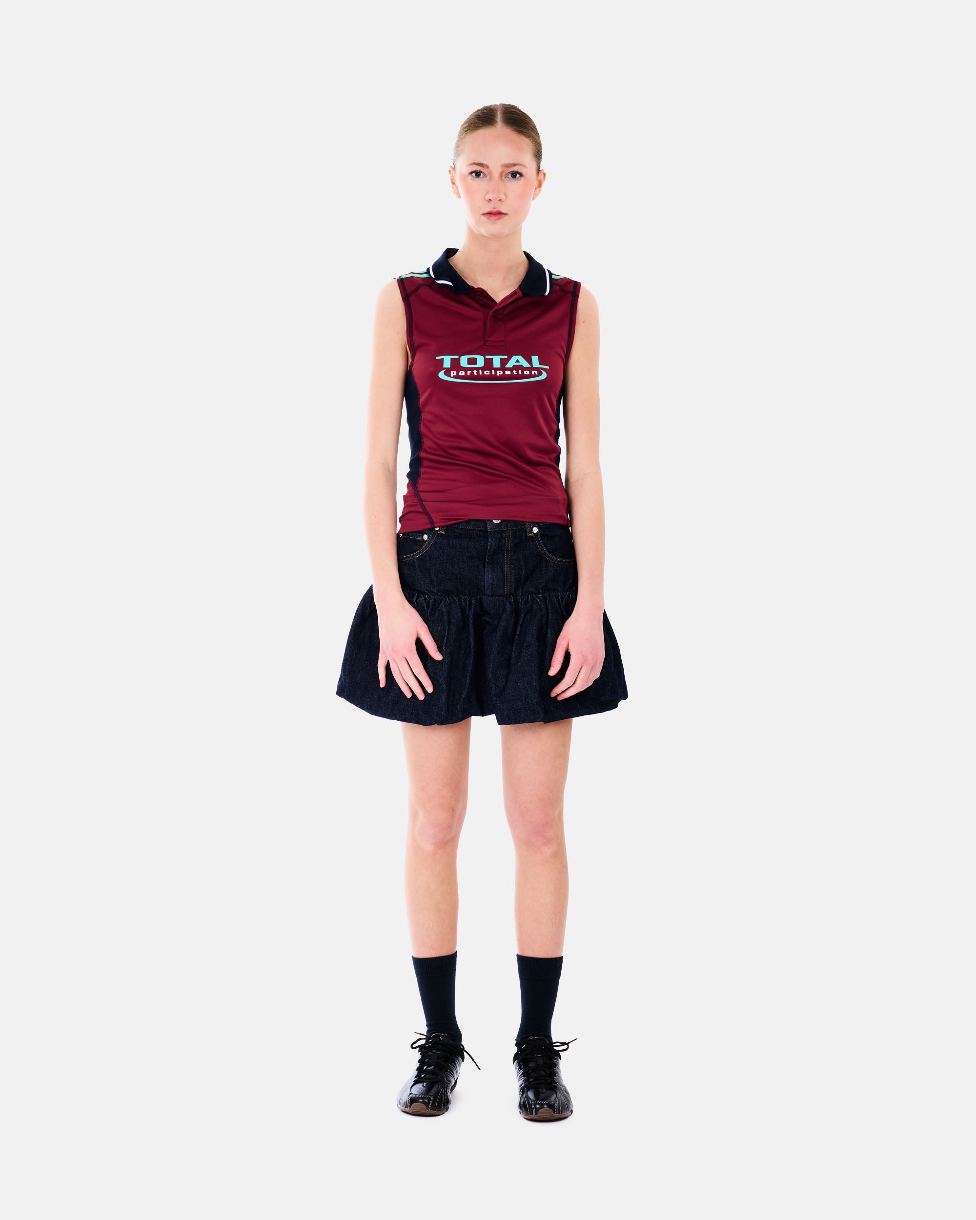 Martine Rose Shrunken Stretch Football Vest RED BURGUNDY RED