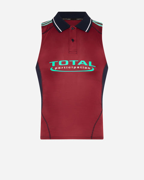 Martine Rose Shrunken Stretch Football Vest RED BURGUNDY RED