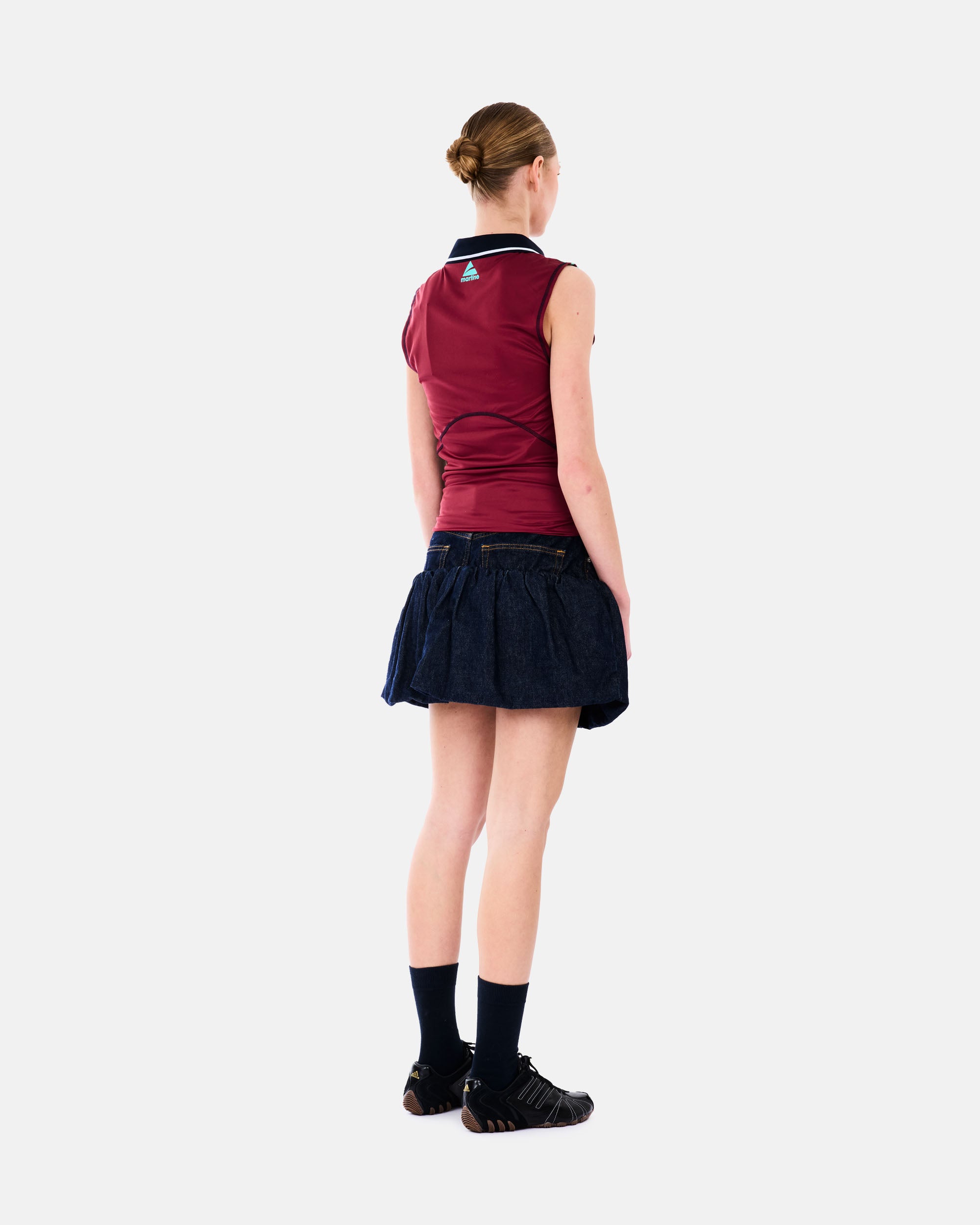 Martine Rose Shrunken Stretch Football Vest RED BURGUNDY RED