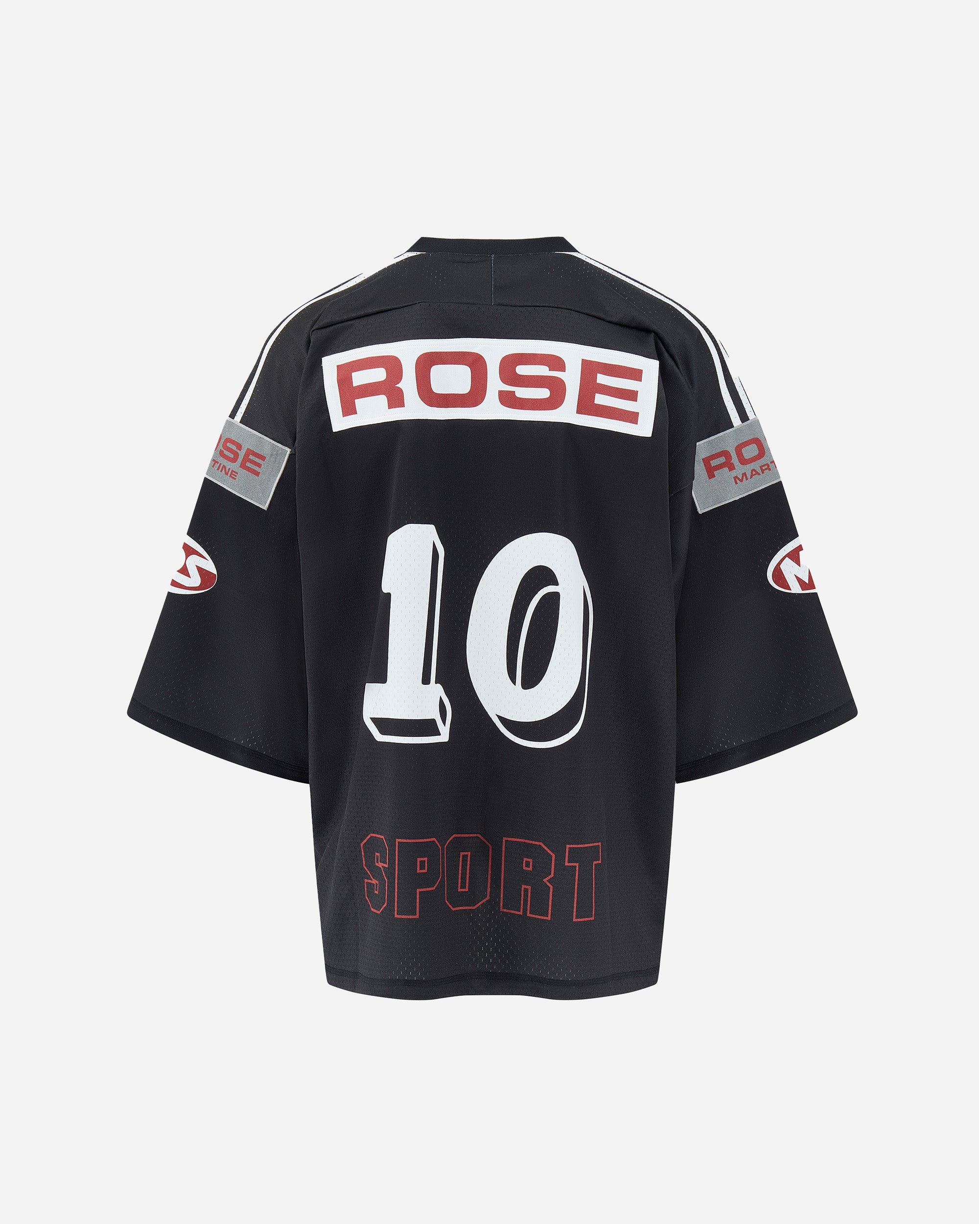 Martine Rose Oversized Hockey Top BLACK AND GREY 129JT10009