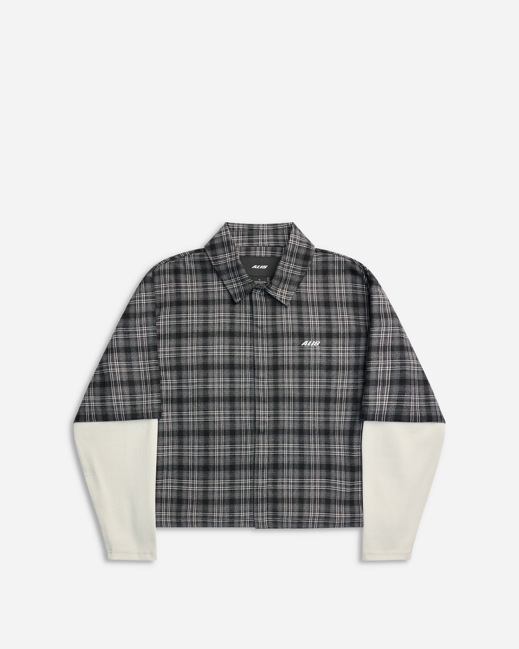 ALIS Tody Double Layered Shirt GREY:BLACK TARTAN 162-49