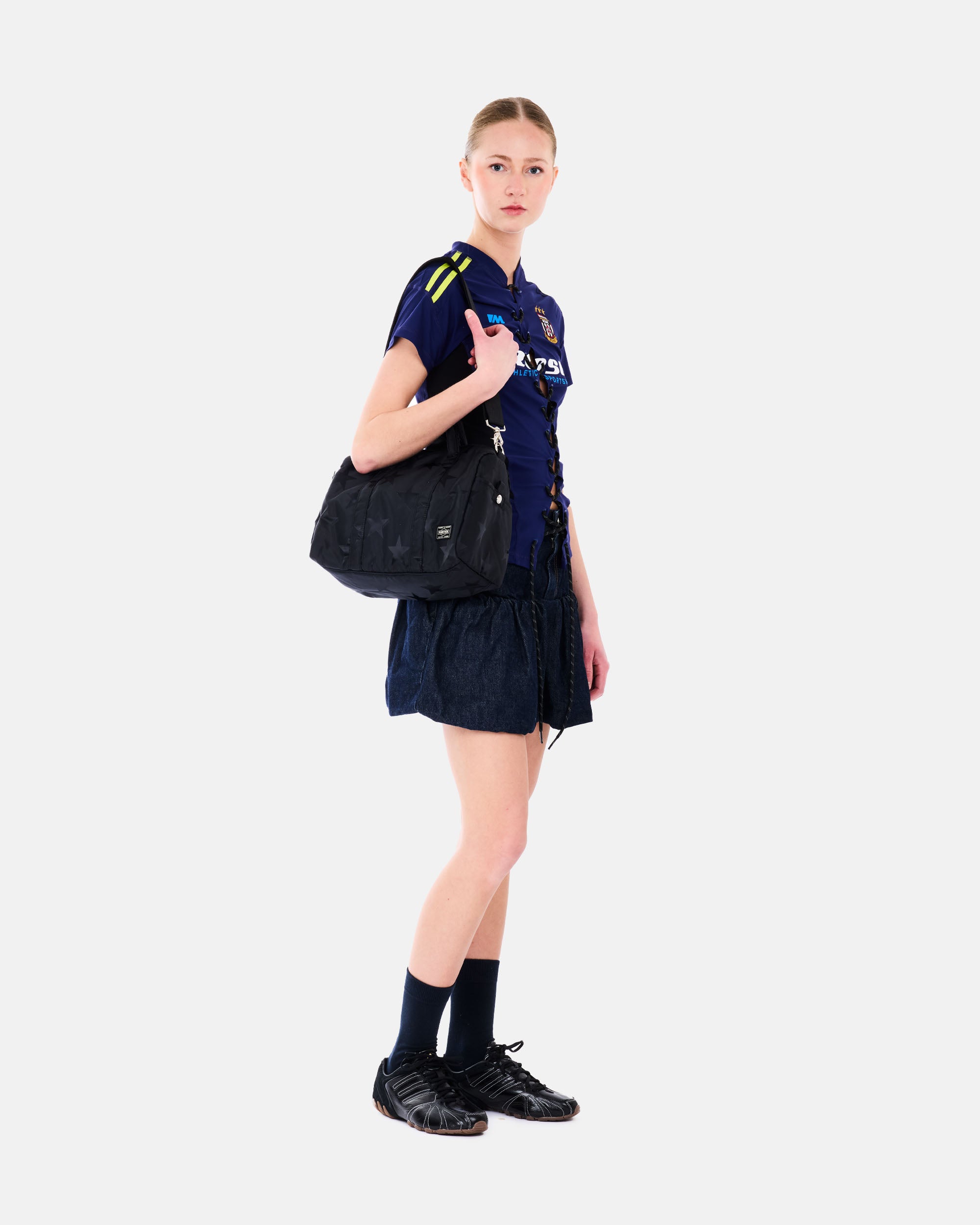 Martine Rose Lace Up Football Top BLUE NAVY BLU 168JT19504