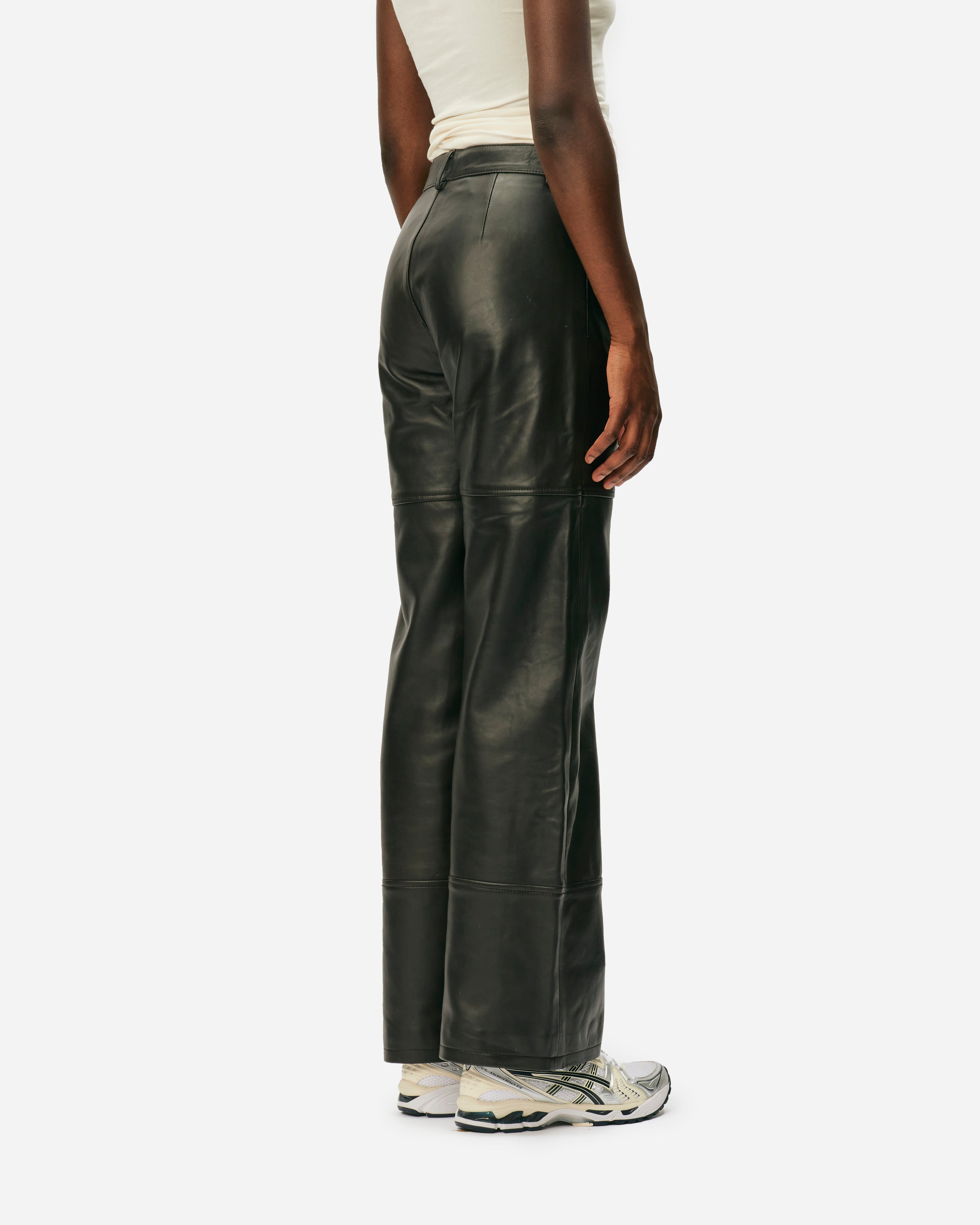 Oval Square Time Leather Trousers Chocolate Torte 20766-6015