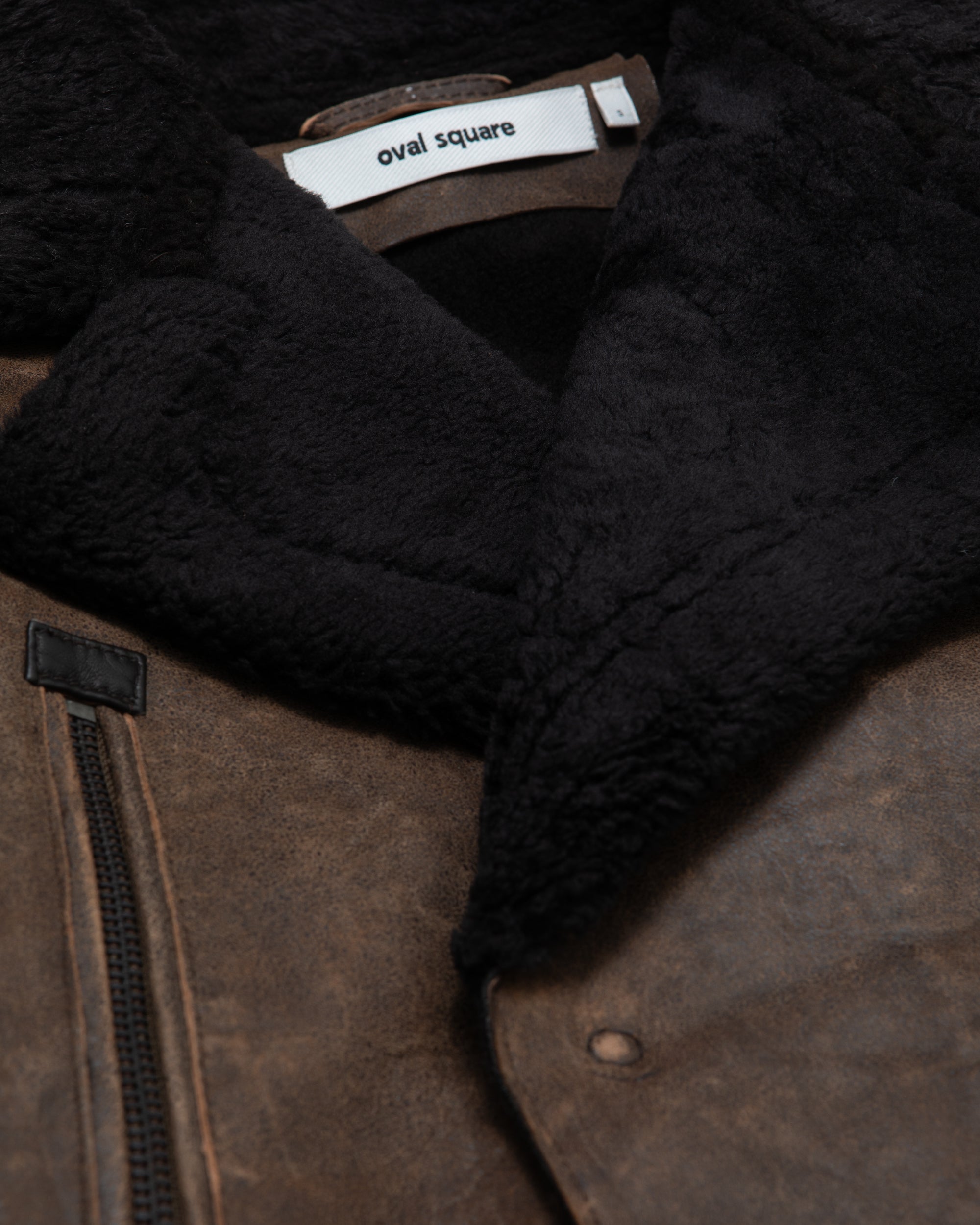 Oval Square Morris Shearling Jacket Dark Brown Worn 20852-6019