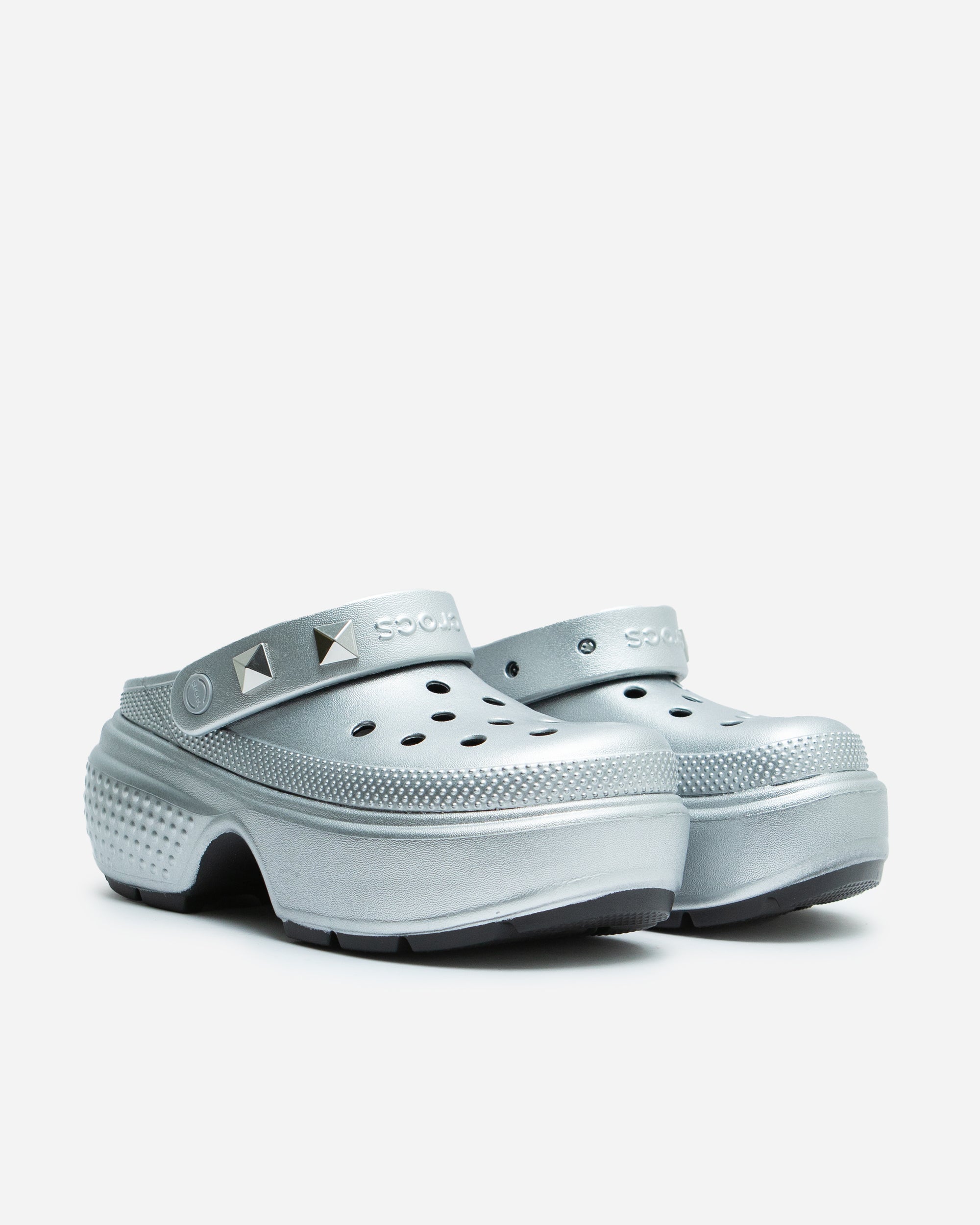 Crocs Stomp Metallic Clog Silver 210362-040