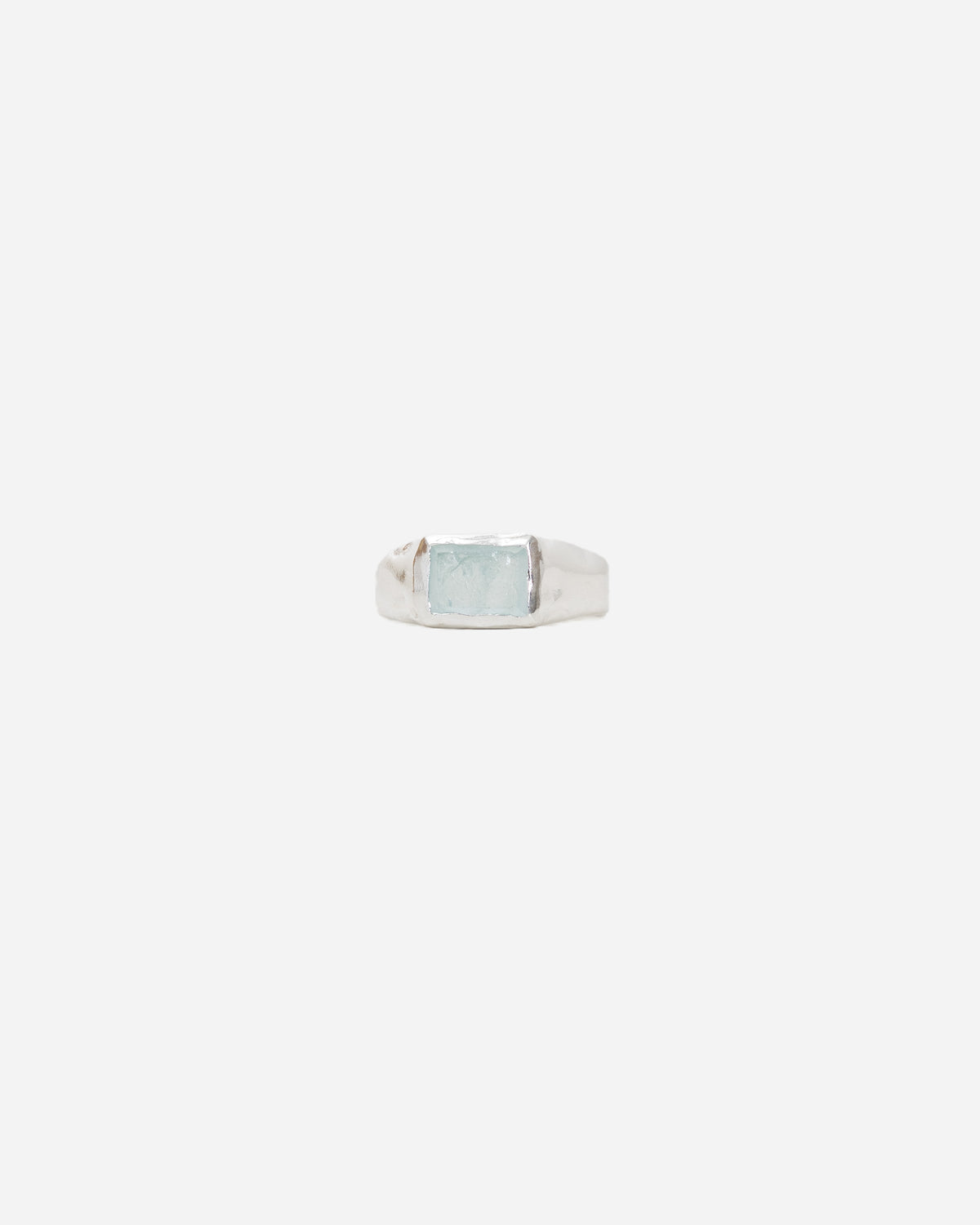 Rectangular Aquamarine Stone Ring