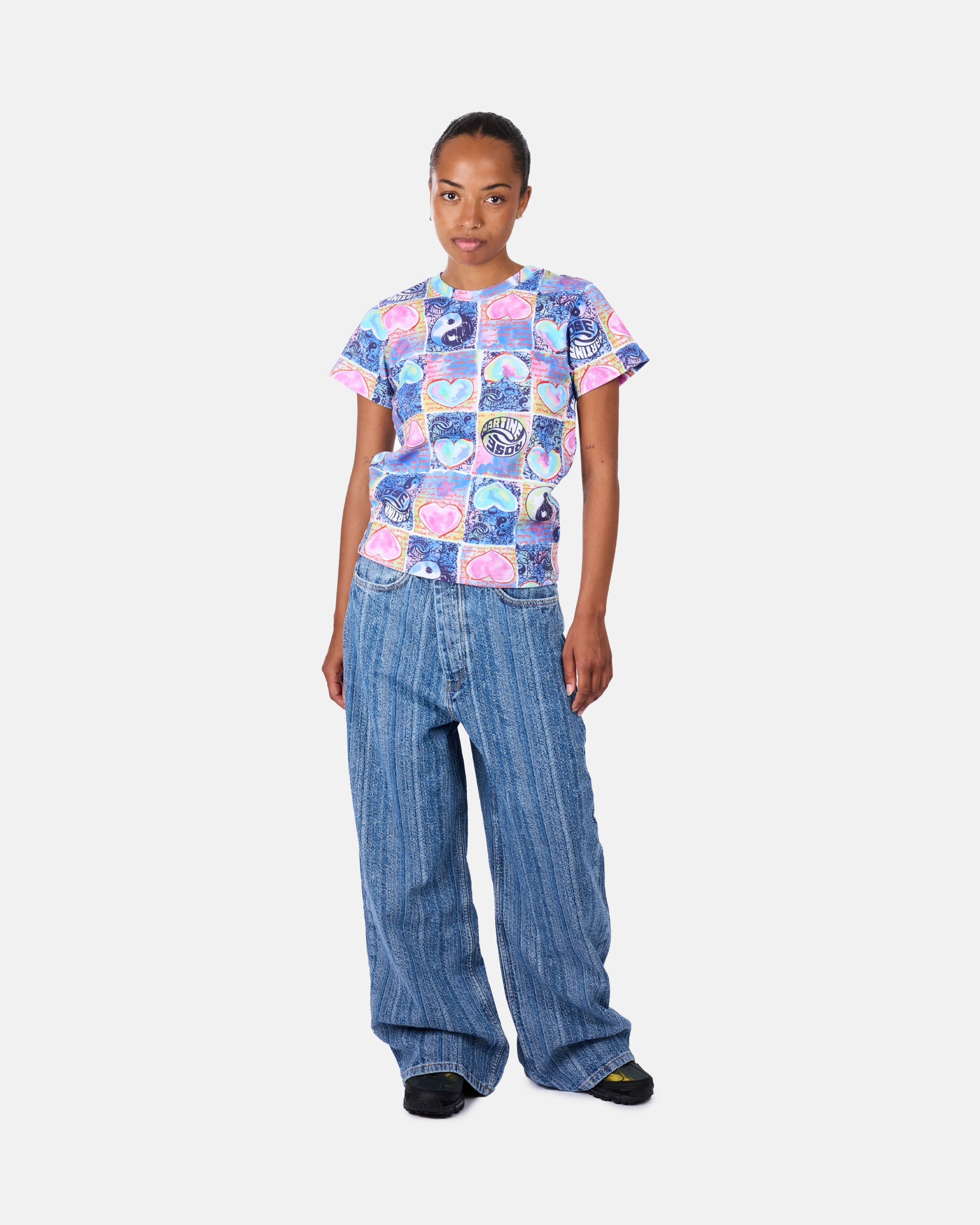 Martine Rose Shrunken T-shirt Blue 629JE08532