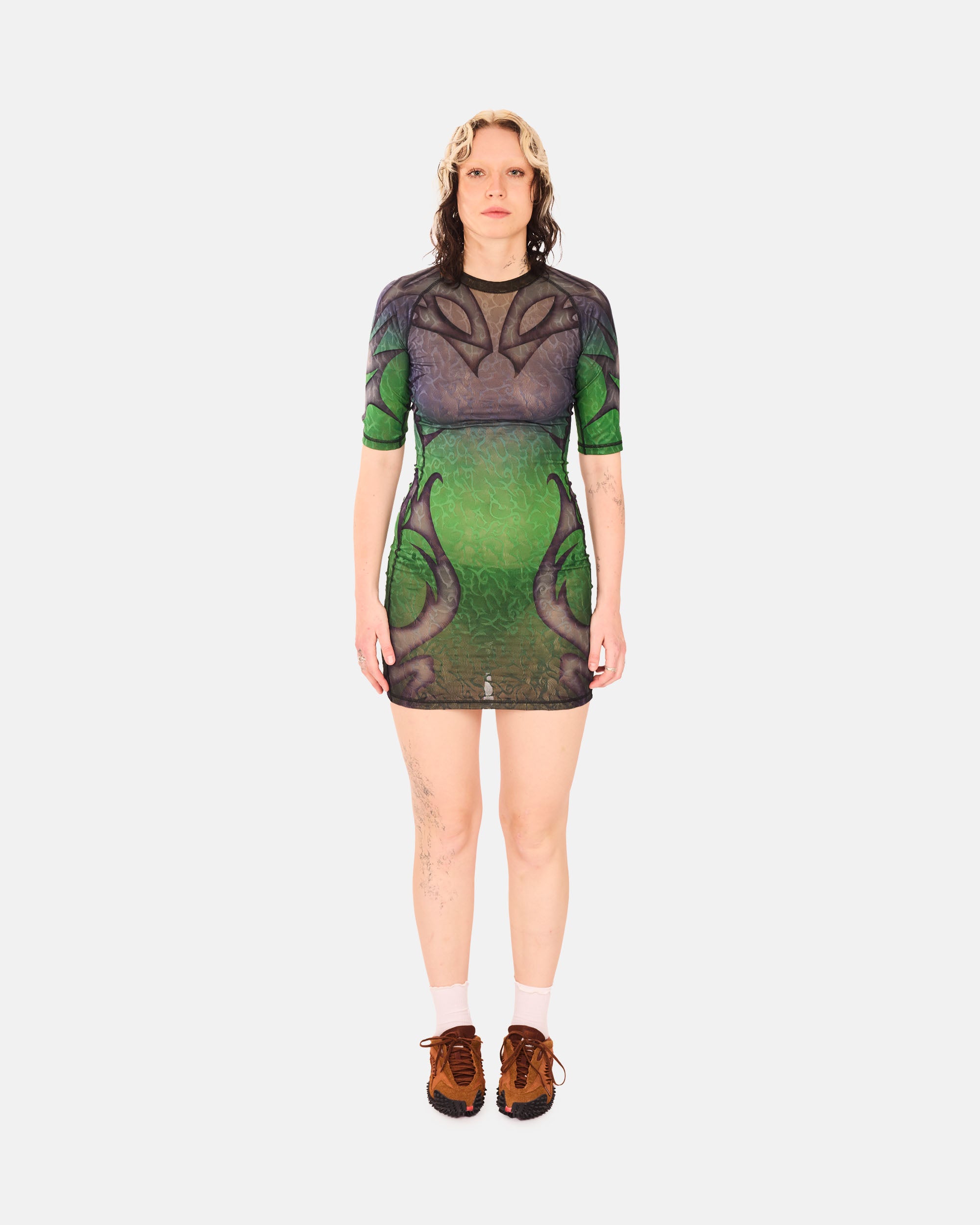 Puma x Aries tribal jacquard lace Dress - Fluro Green / S Puma x Aries tribal jacquard lace Dress - Fluro Green / S