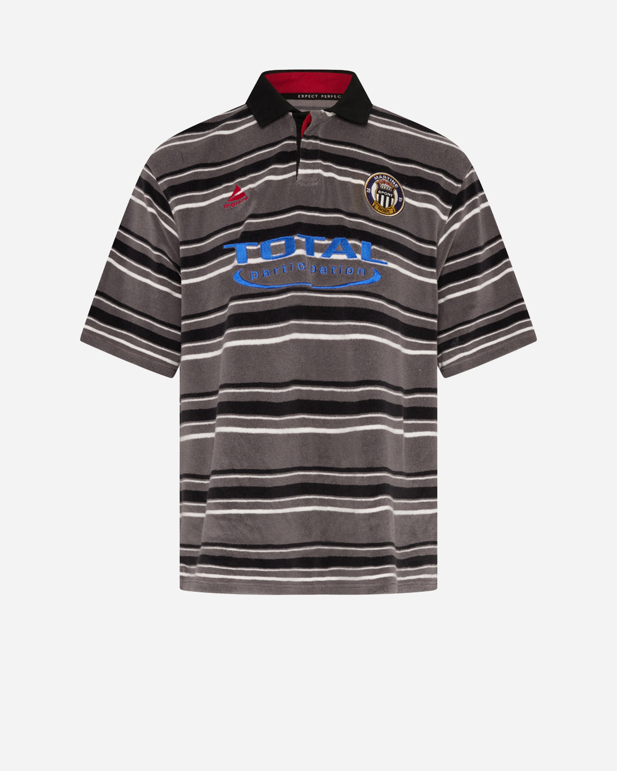 Martine Rose Oversized Polo GREY BLACK STRIPE GRY 674JE09059