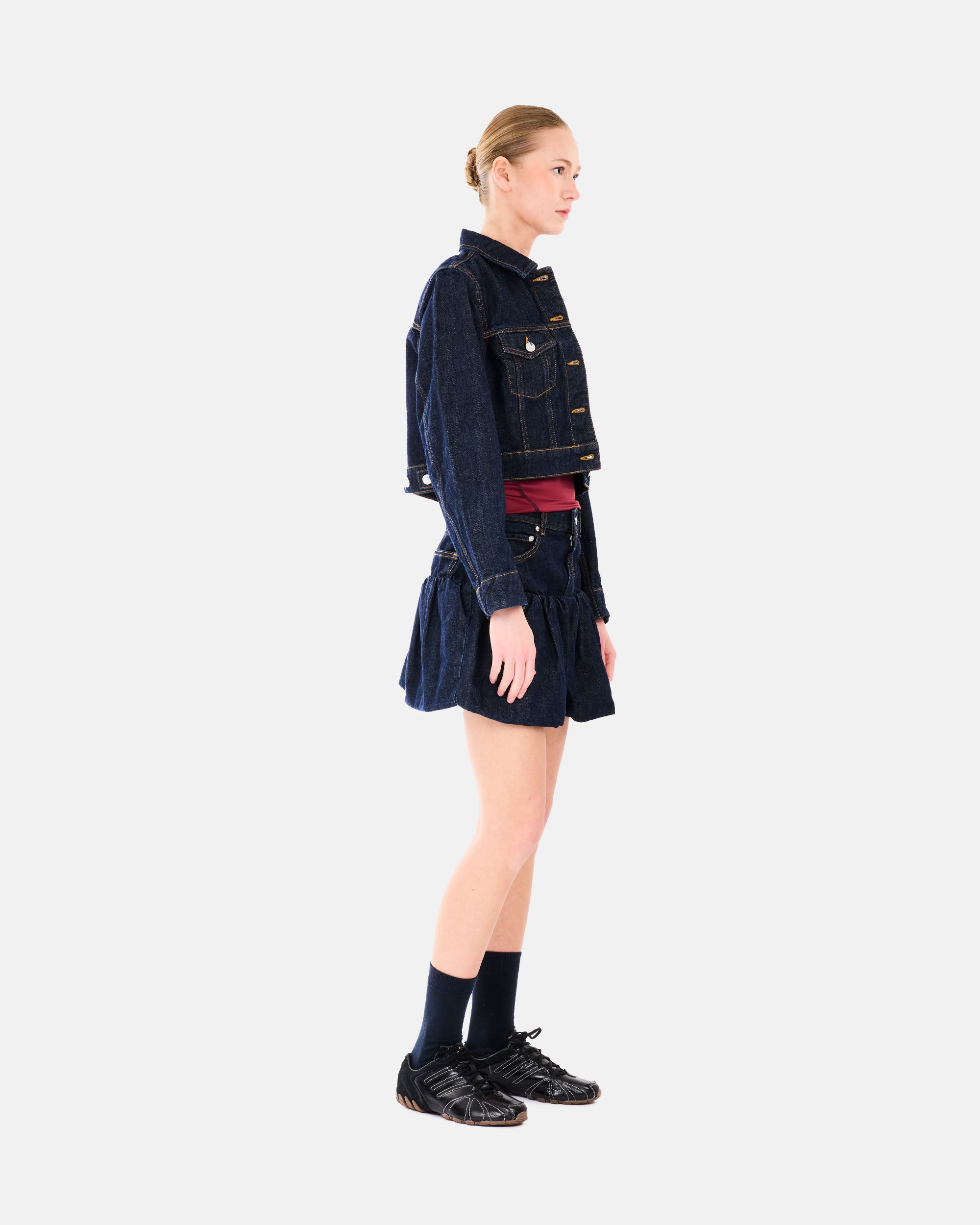GANNI Rinse Denim Cropped Jacket Rinse A1010089