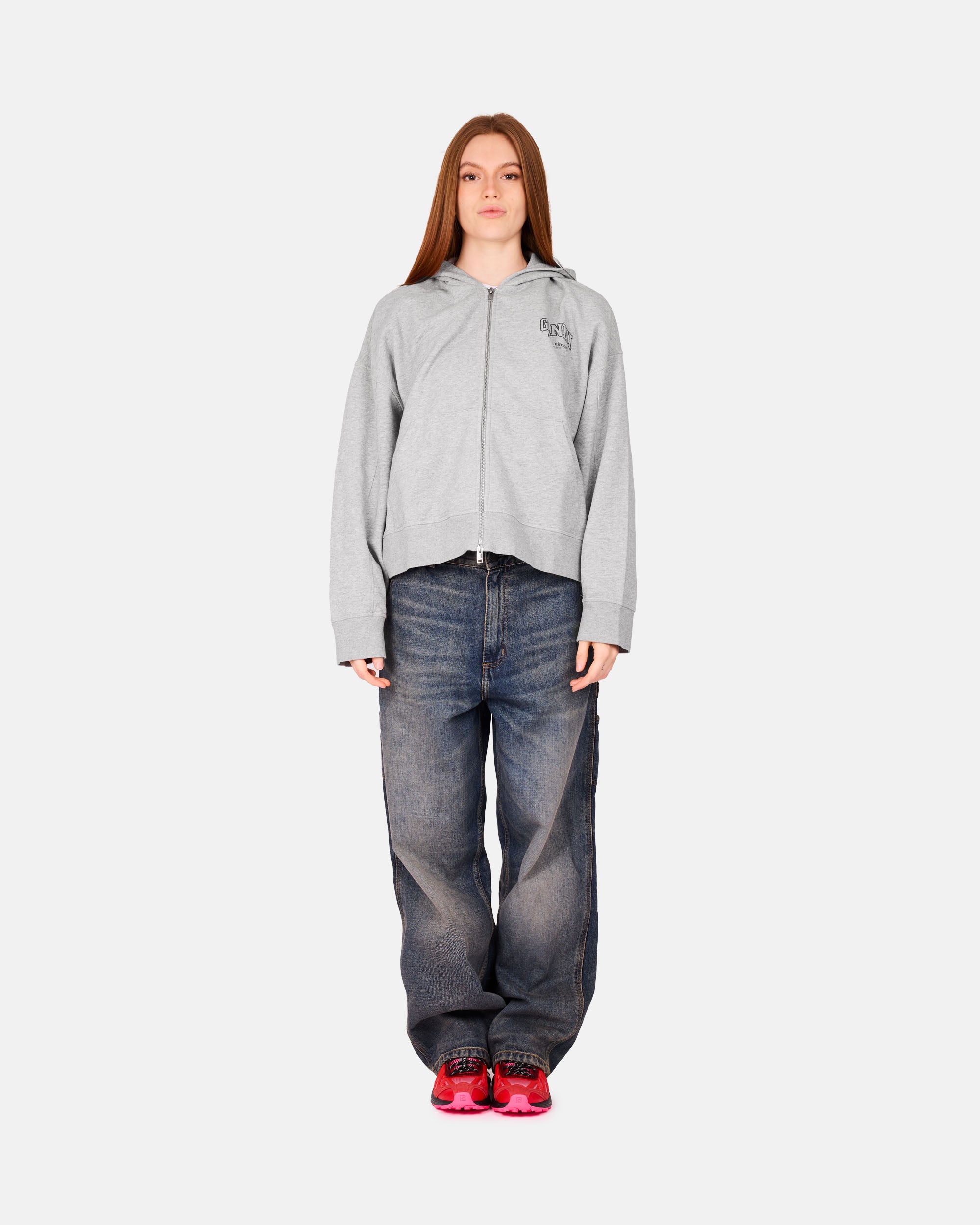 GANNI Essential Isoli Zip Hoodie | Clothing Online