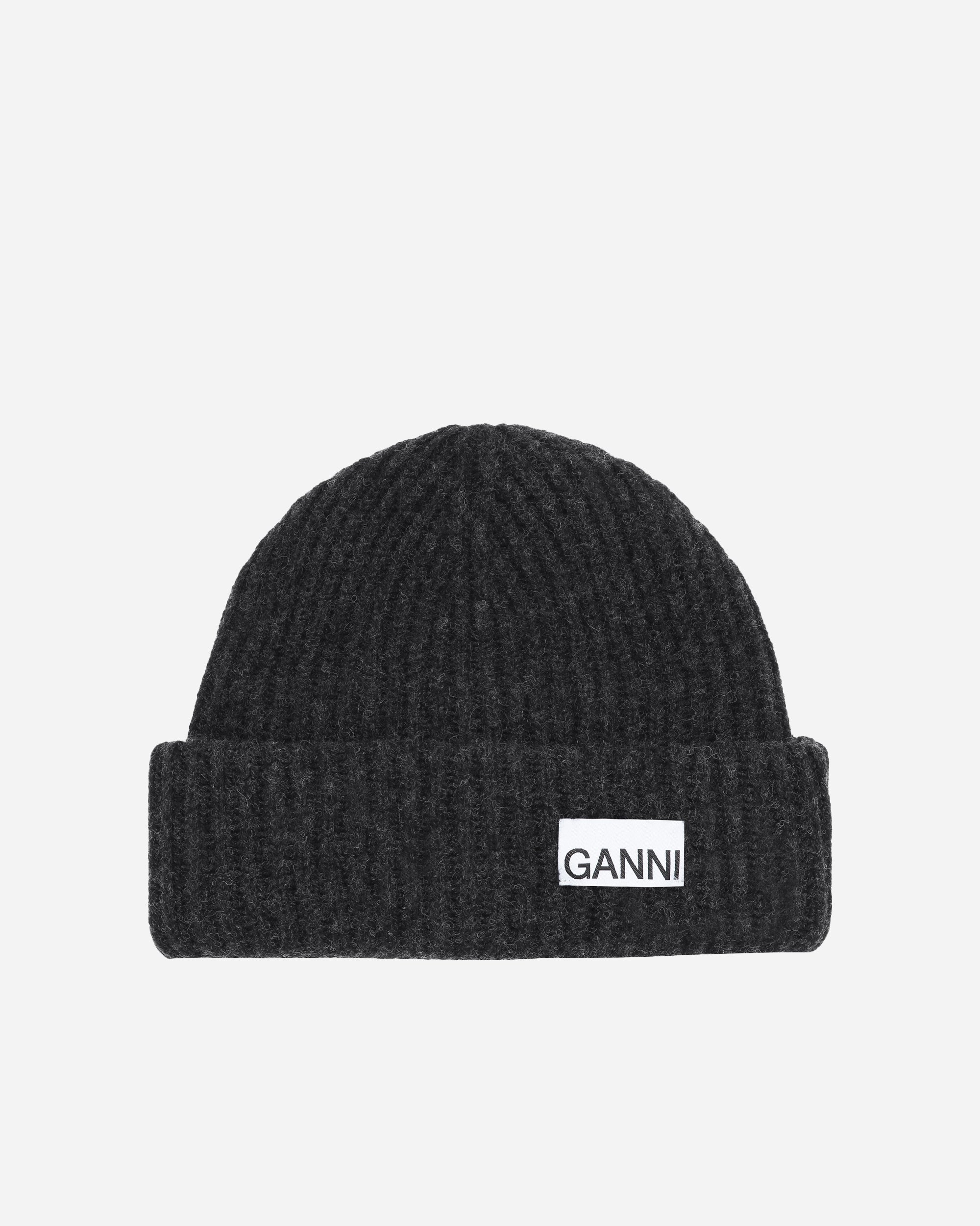 Ganni Let struktureret ribstrikbeanie Phantom A5118-252