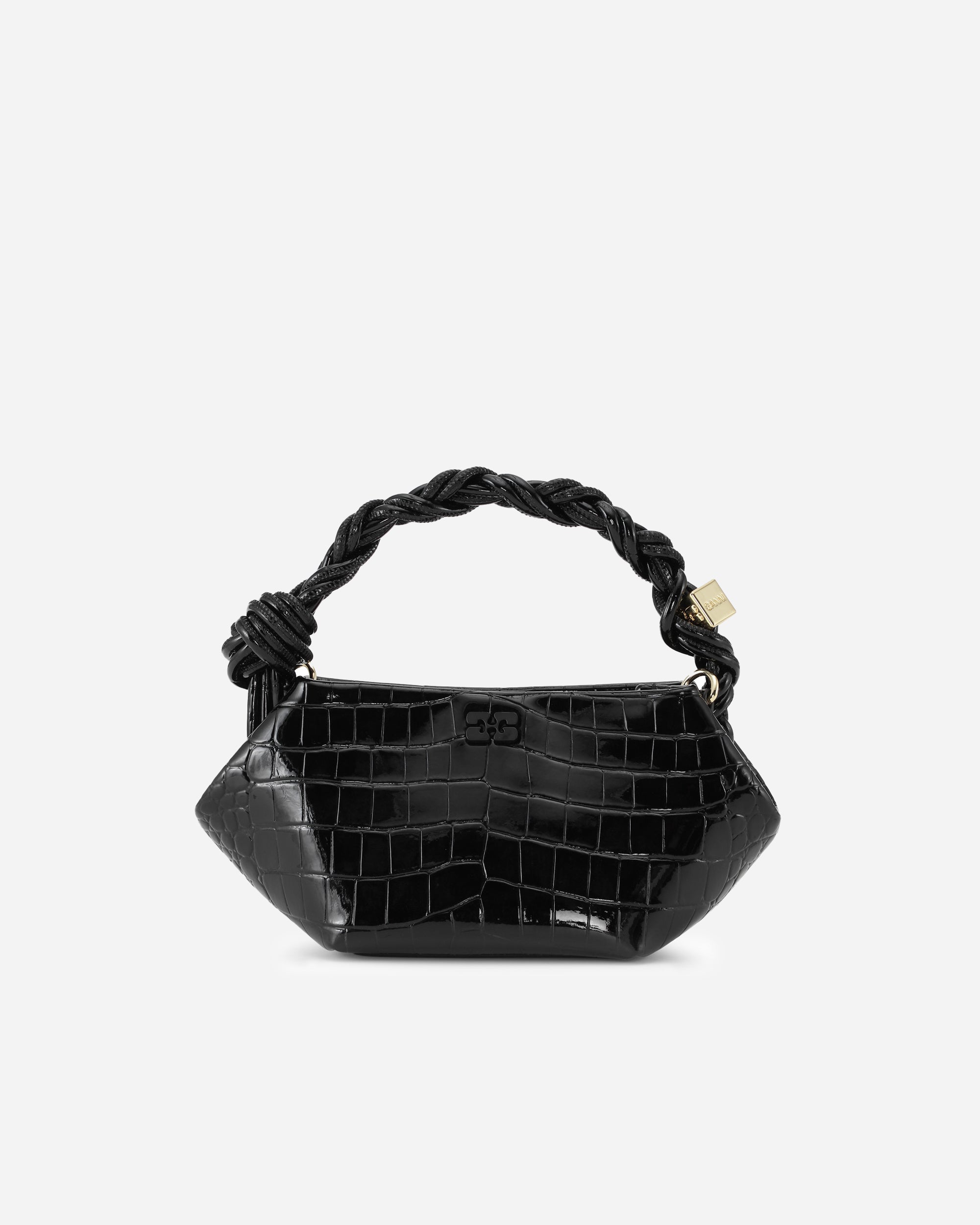 GANNI Ganni Bou Taske Mini Patent Croco Black A6089-099