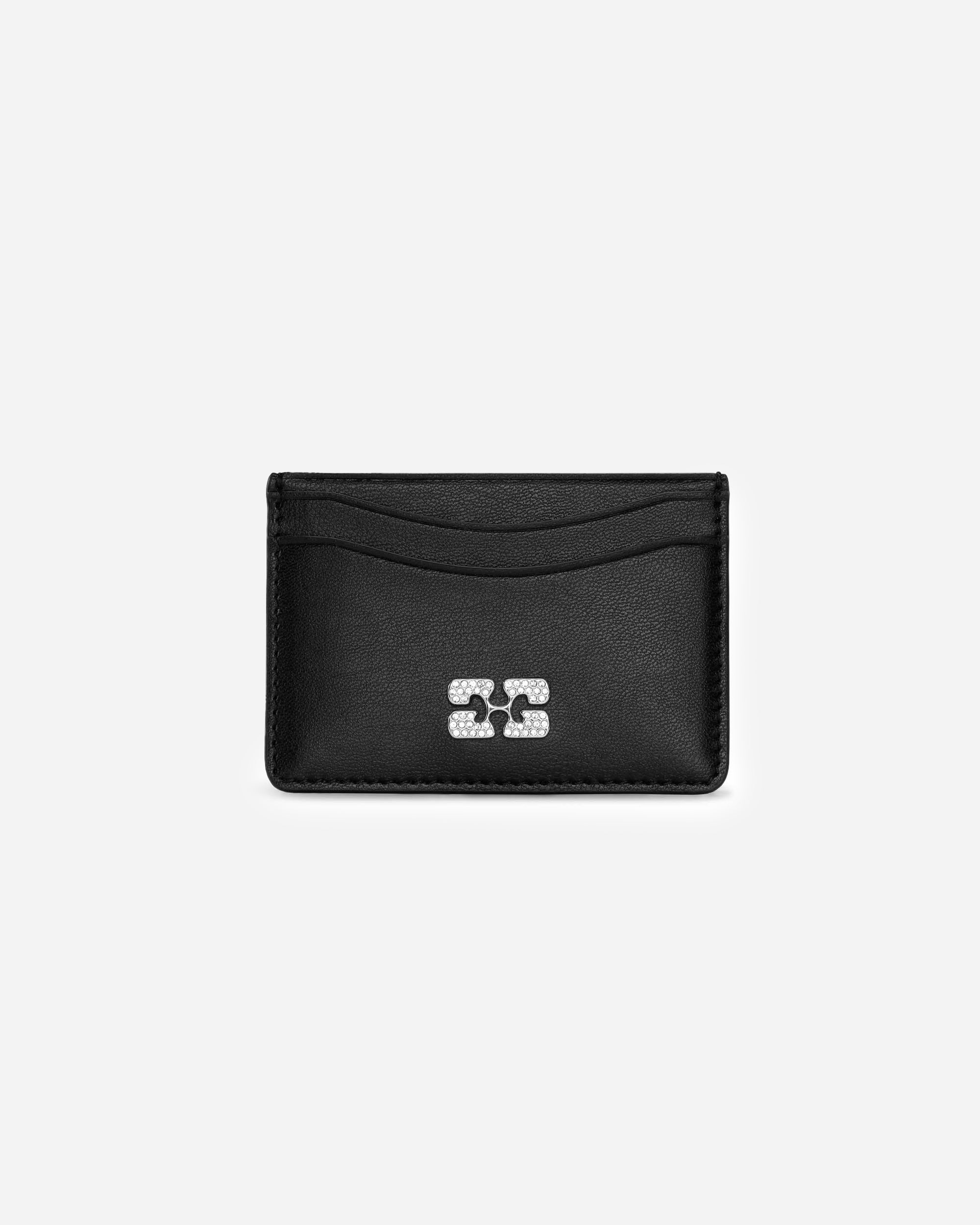 GANNI Ganni Bou Card Holder Strass Black A6392