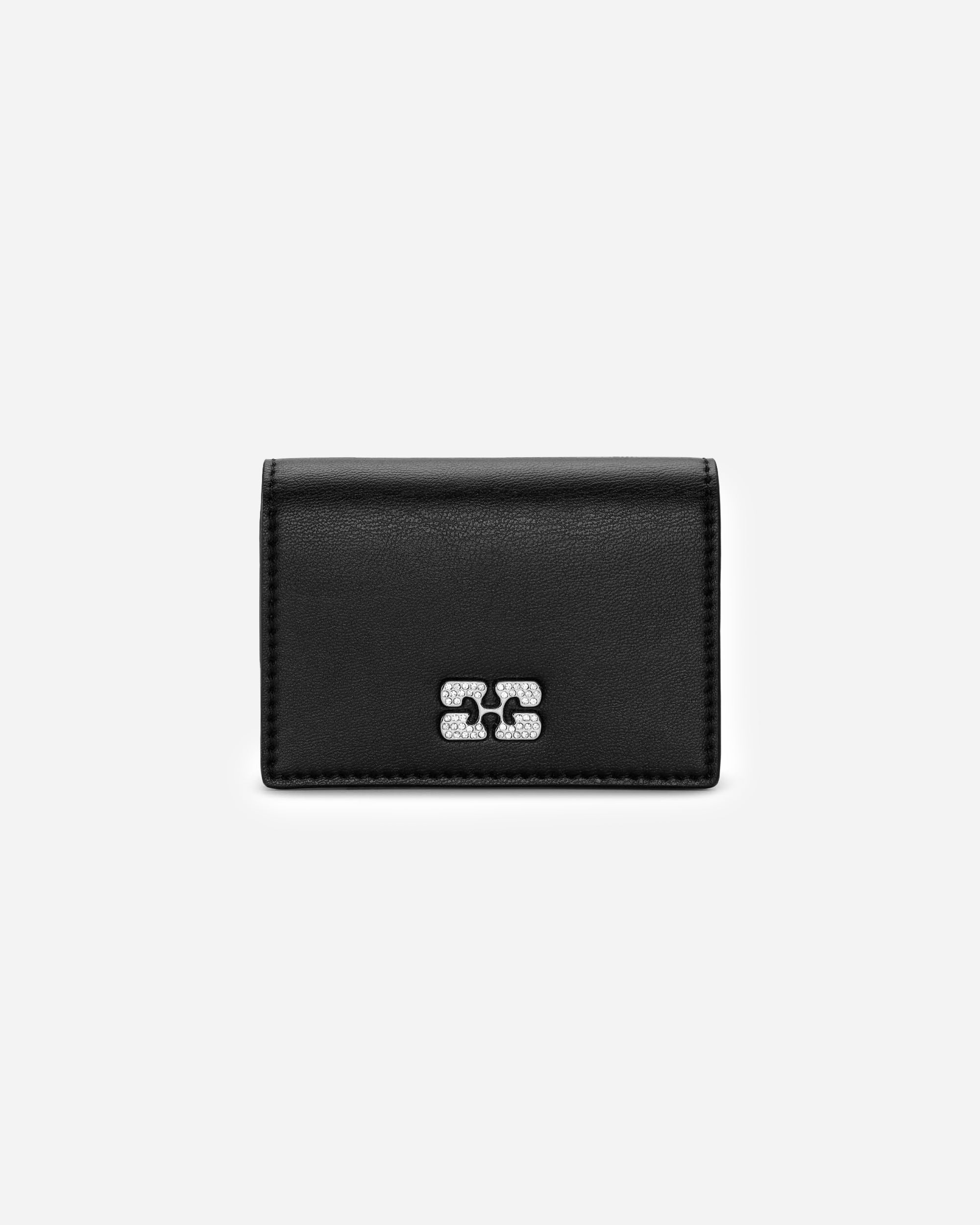 GANNI Ganni Bou Flap Card Holder Strass Black A6395