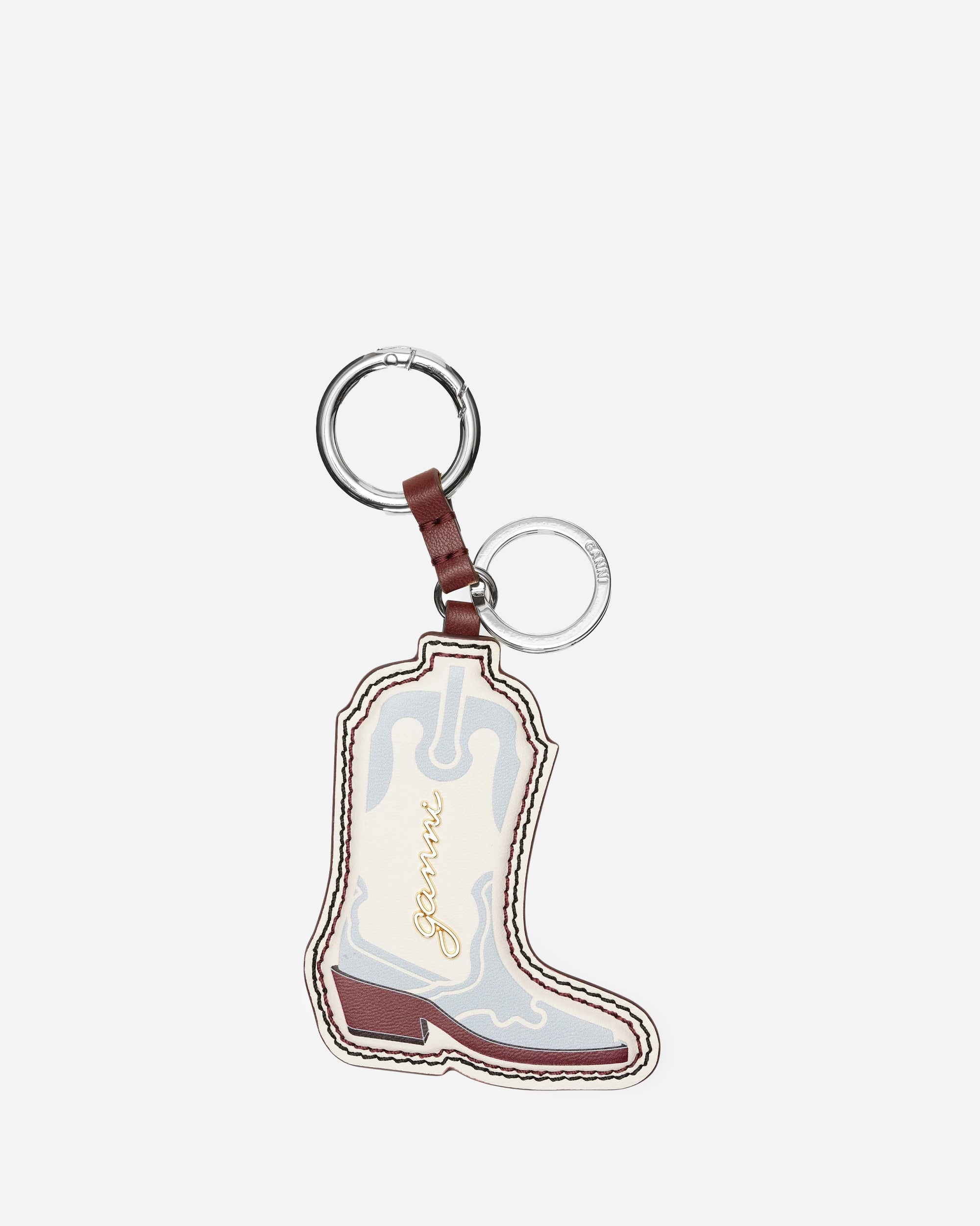 GANNI Ganni Western Boot Keyring Icy Blue A6408