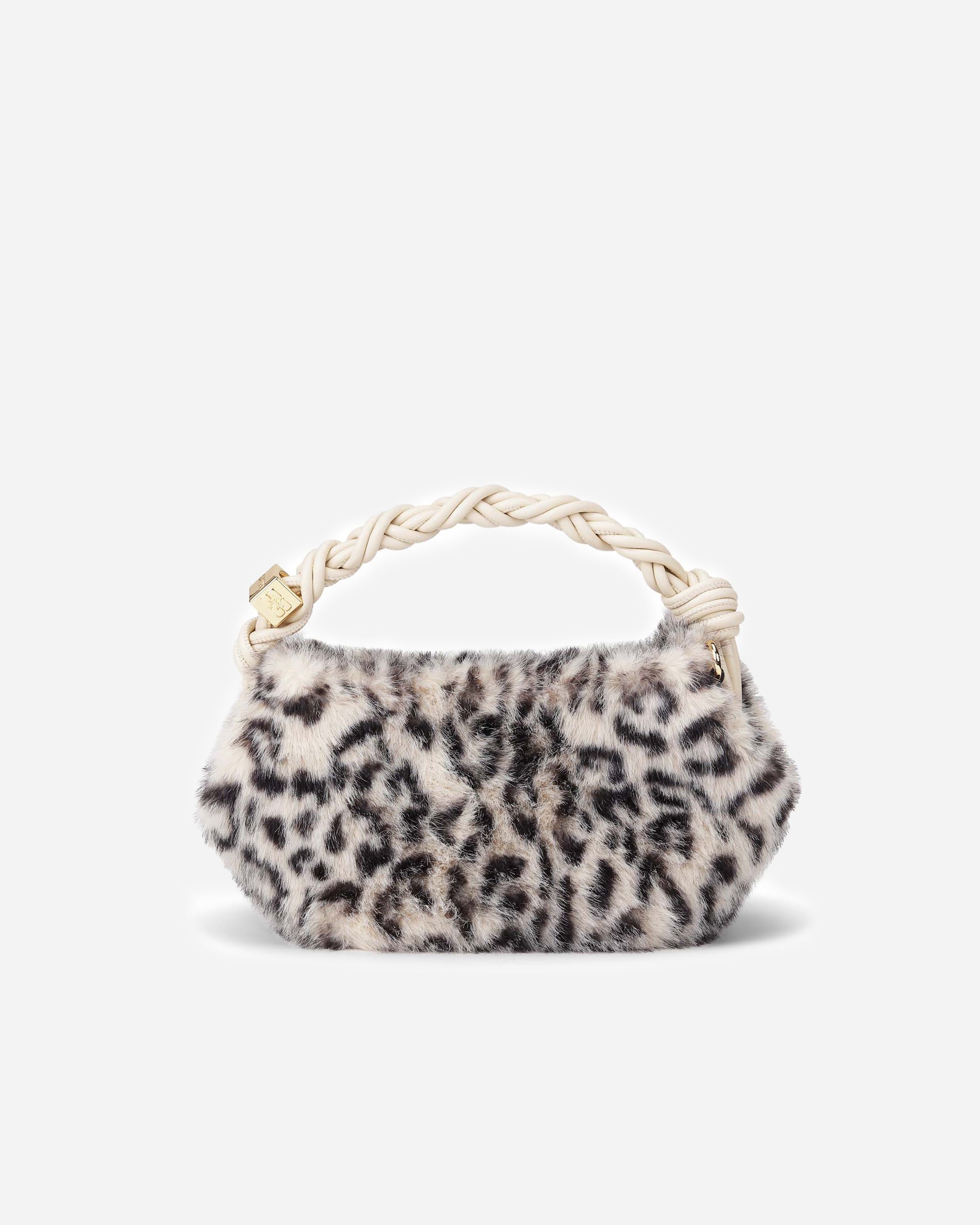 GANNI Ganni Bou Bag Mini Fur Print Leopard A6459