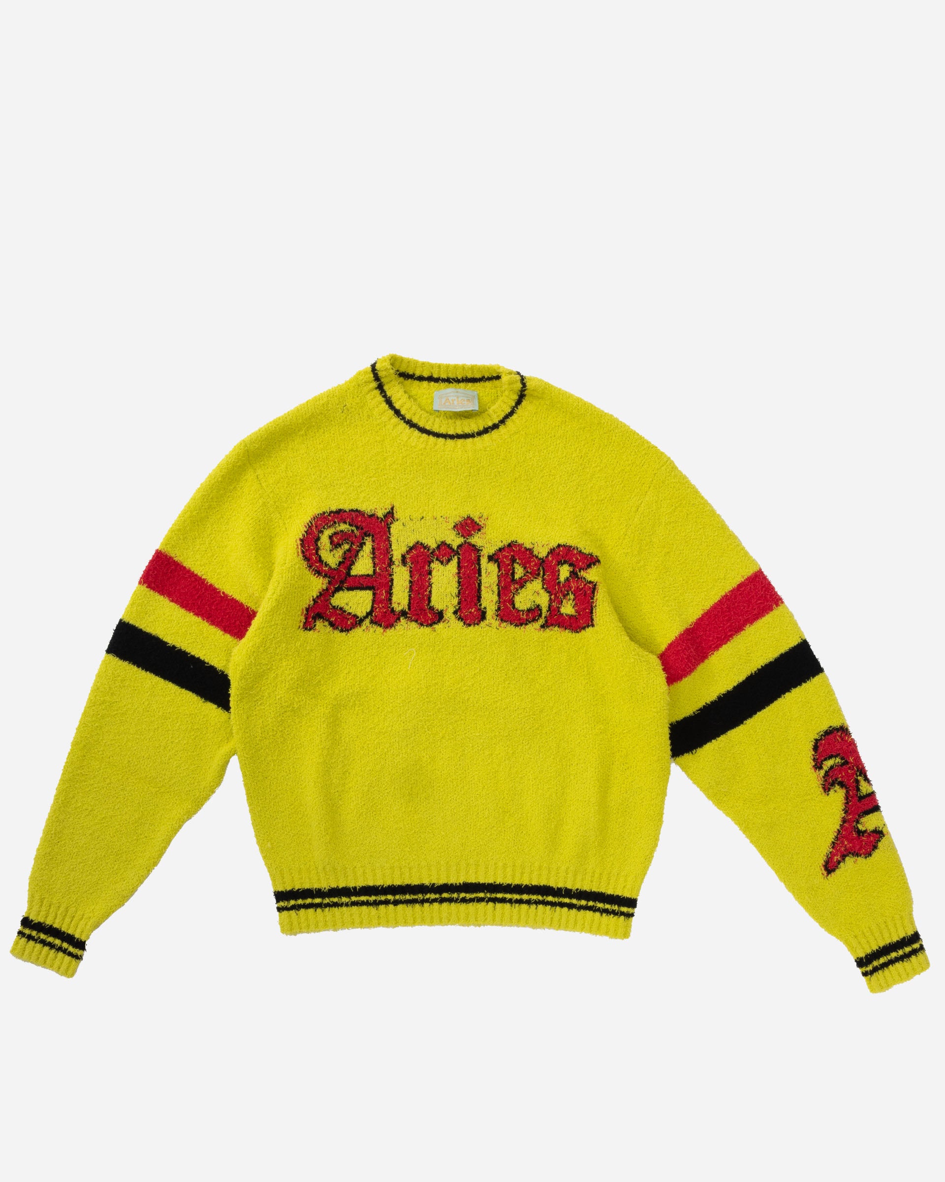 ARIES Acid Boucle Knit Crew Yellow AR2002005