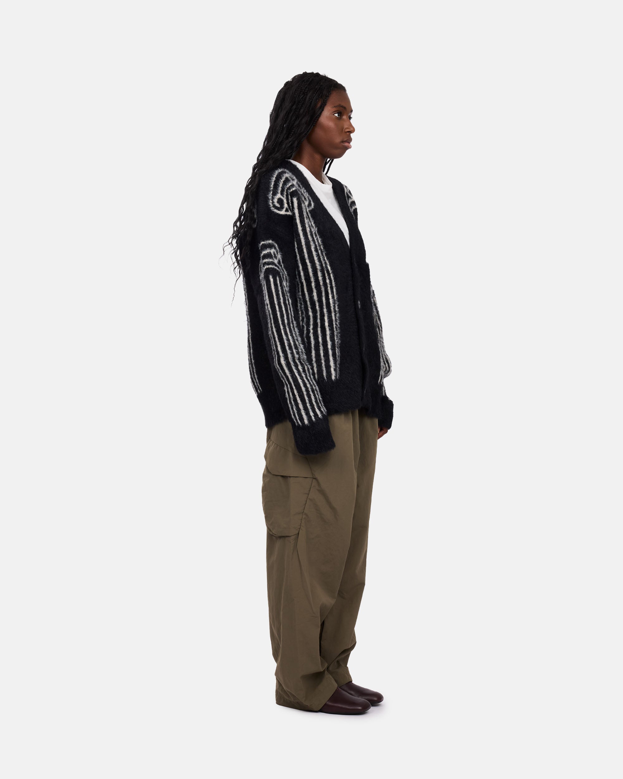 ARIES Oversized Chenille Column Knit Cardigan | clothing