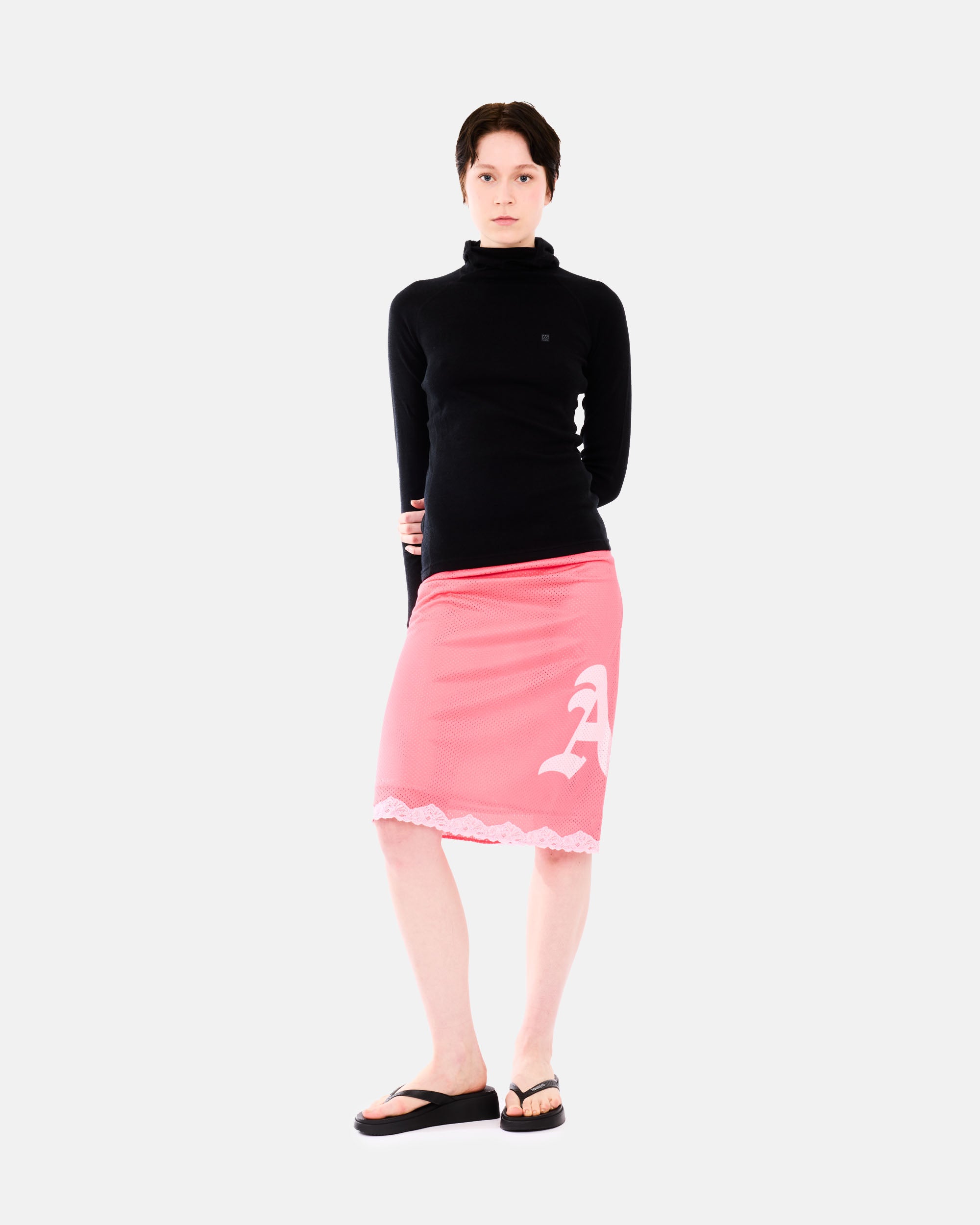 【未使用】THE TOE Peckham Jacket + Skirt ARIES Gothic Lace Airtex Midi Skirt Hot Pink AR3280005