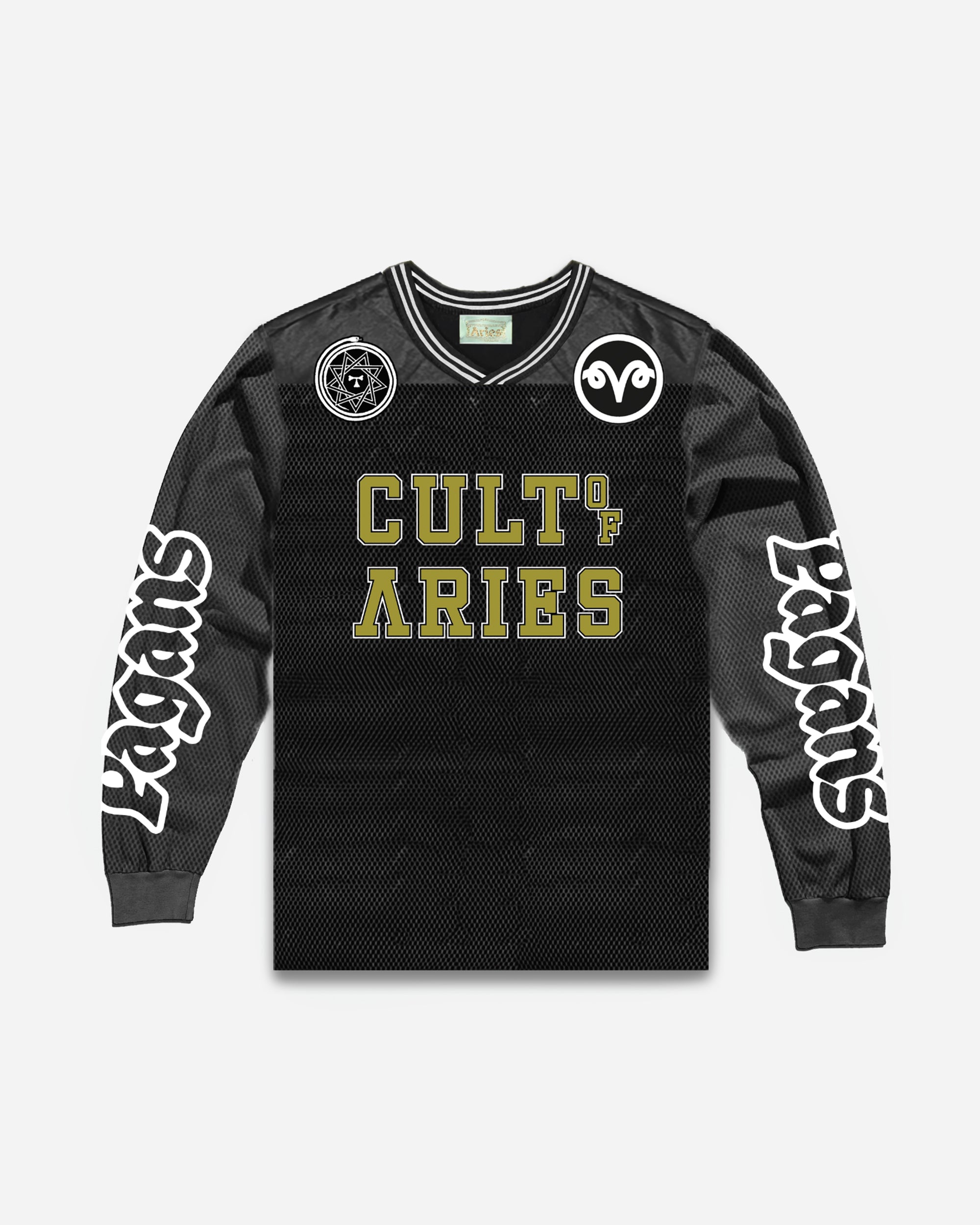 ARIES Cult Leader Airtex Longsleeve shirt Black AR4002002-BLK