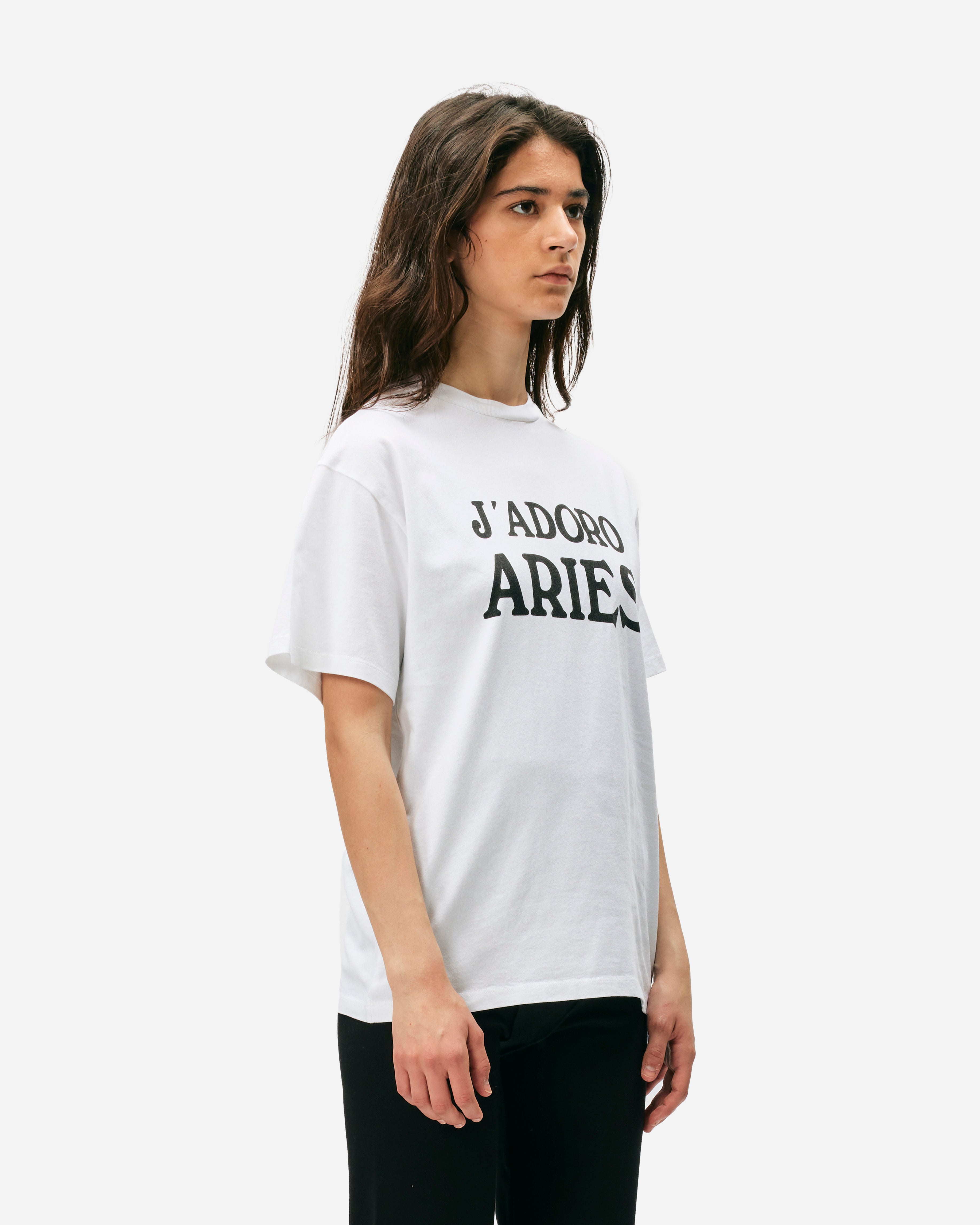 ARIES J'Adoro Aries Kurzarm-T-Shirt White  AR6000601-WHT