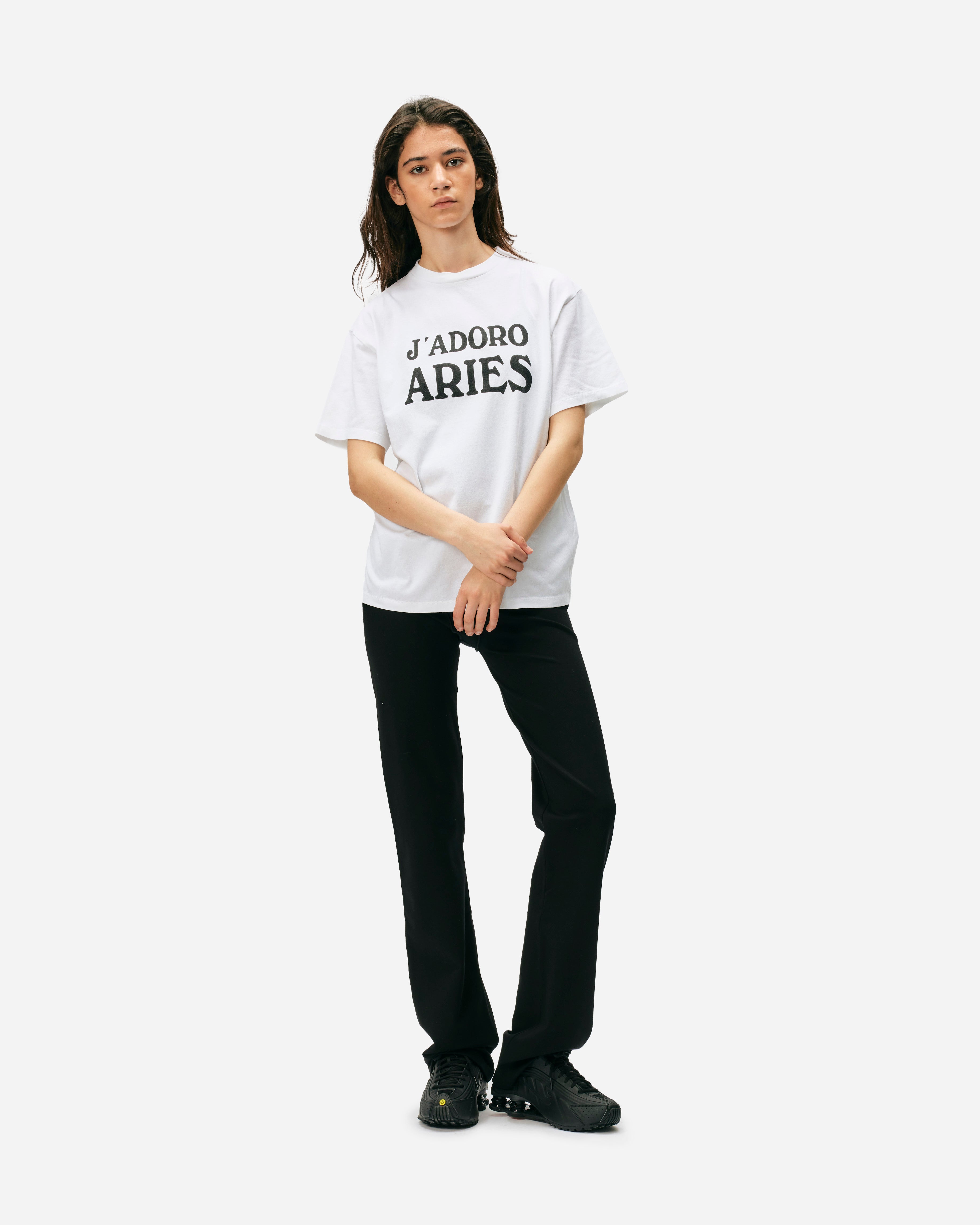 ARIES J'Adoro Aries Kurzarm-T-Shirt White  AR6000601-WHT