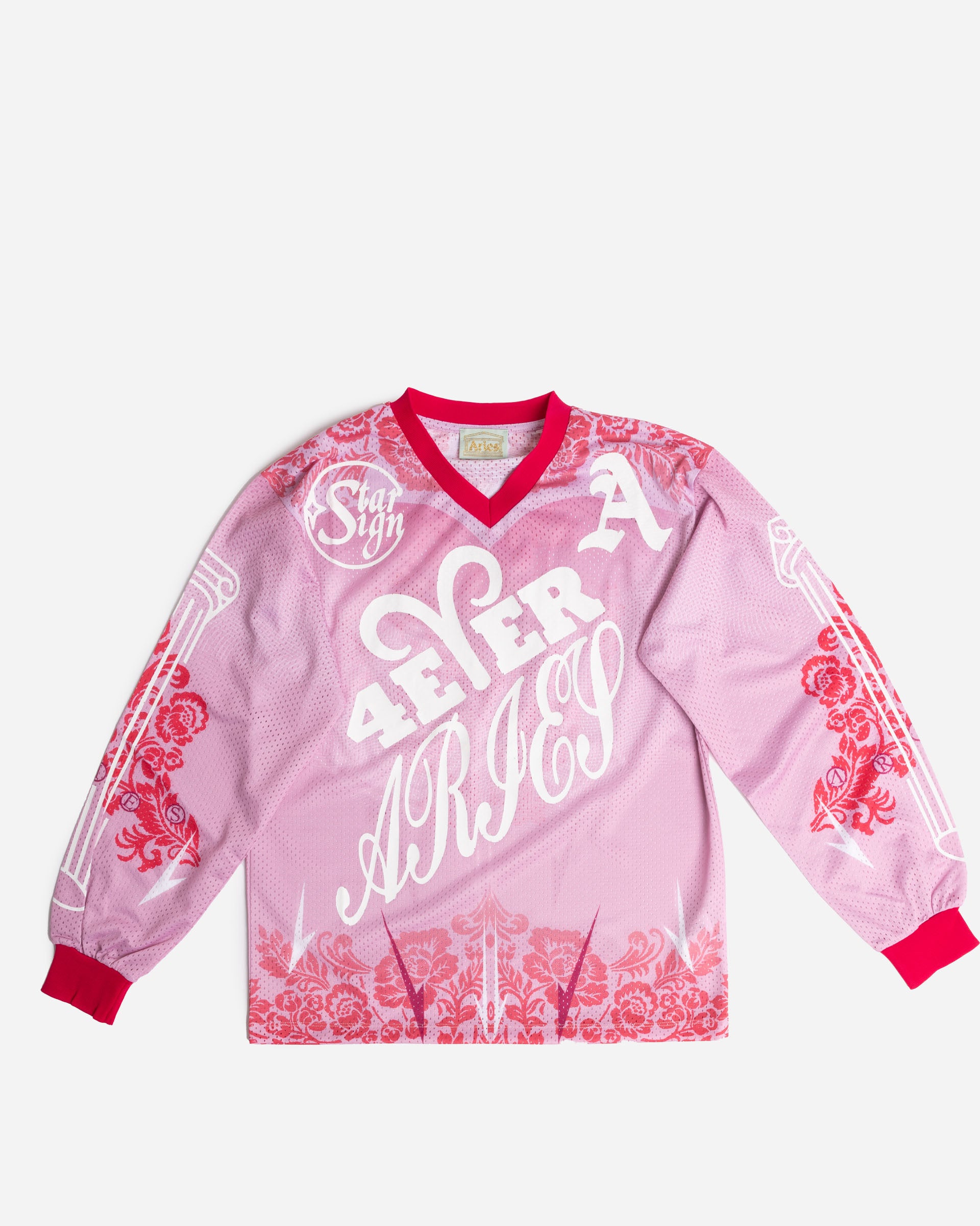 ARIES Graphic Gothic Lace Airtex Ls Tee Pink AR6005105