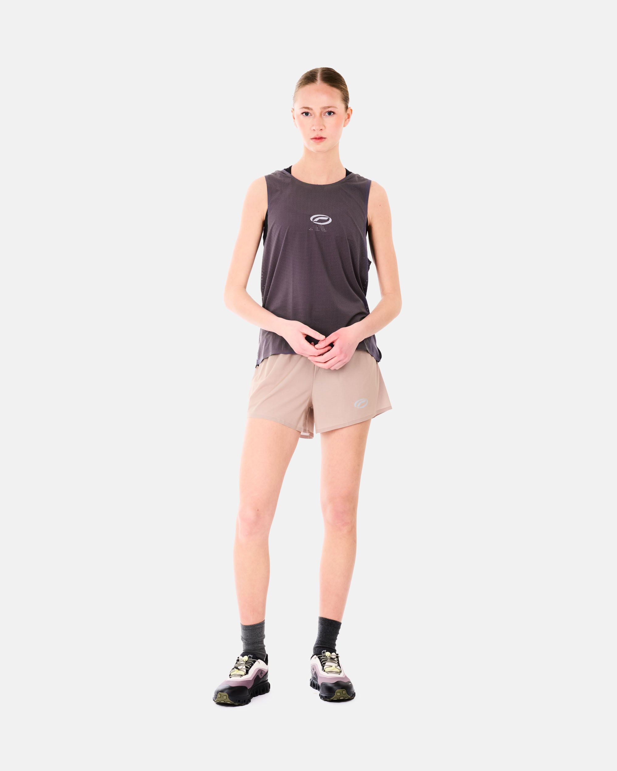 Optimistic Runners Crop Mesh Singlet BLUEBERRY CMS26BLB