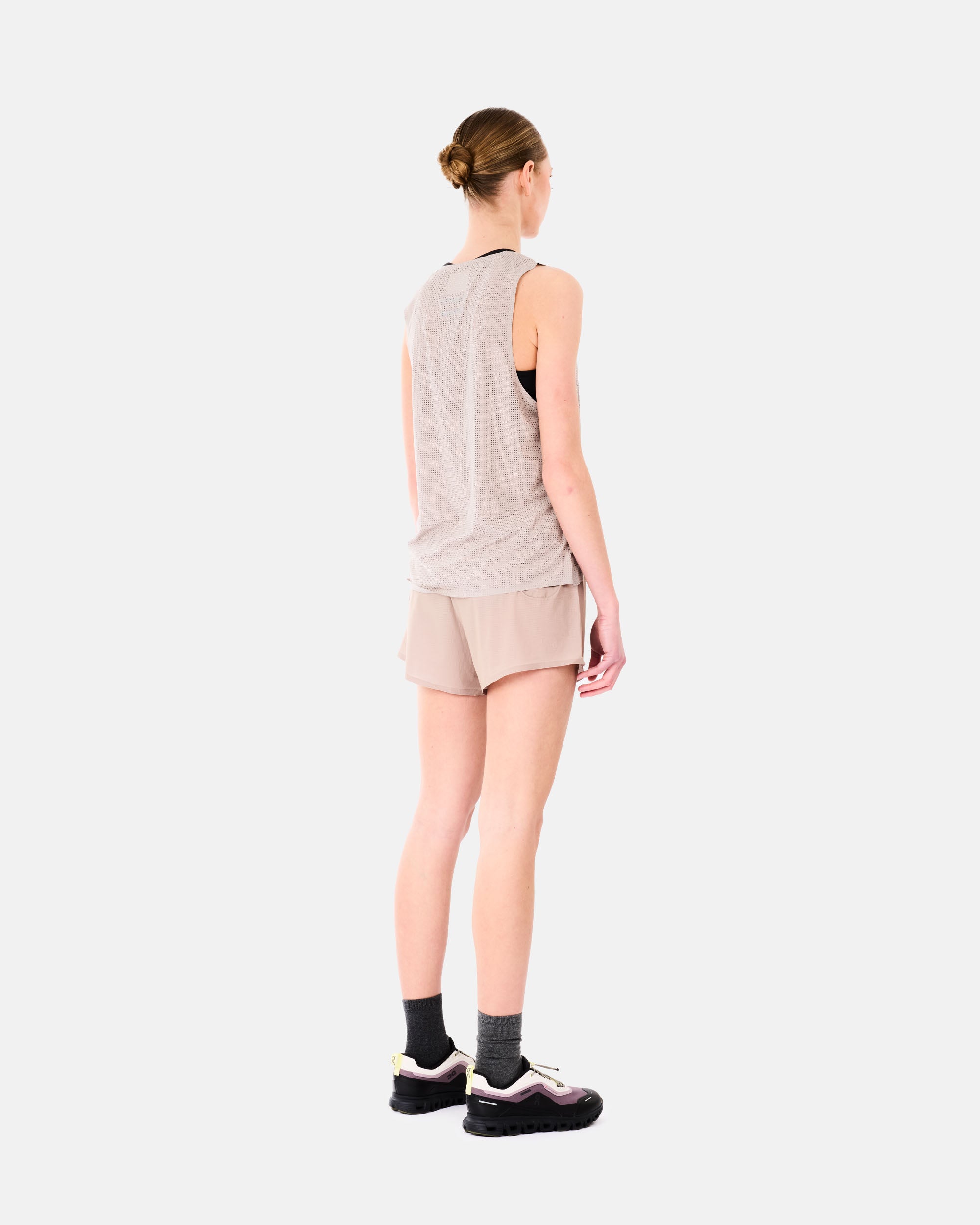 Optimistic Runners Crop Mesh Singlet CAMEL CMS26CL