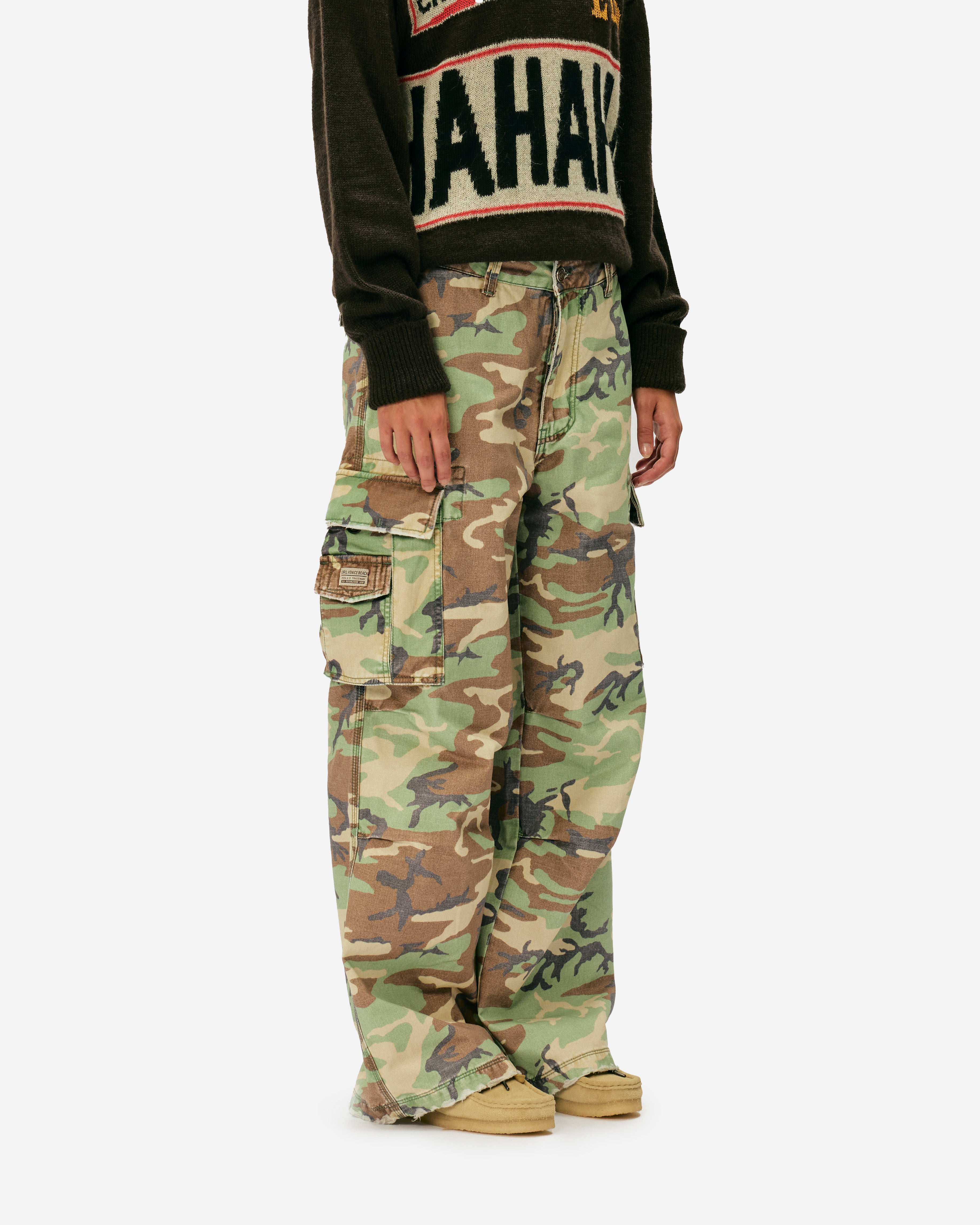 ERL Unisex Camo Cargo Pants GREEN CAMO ERL09P001