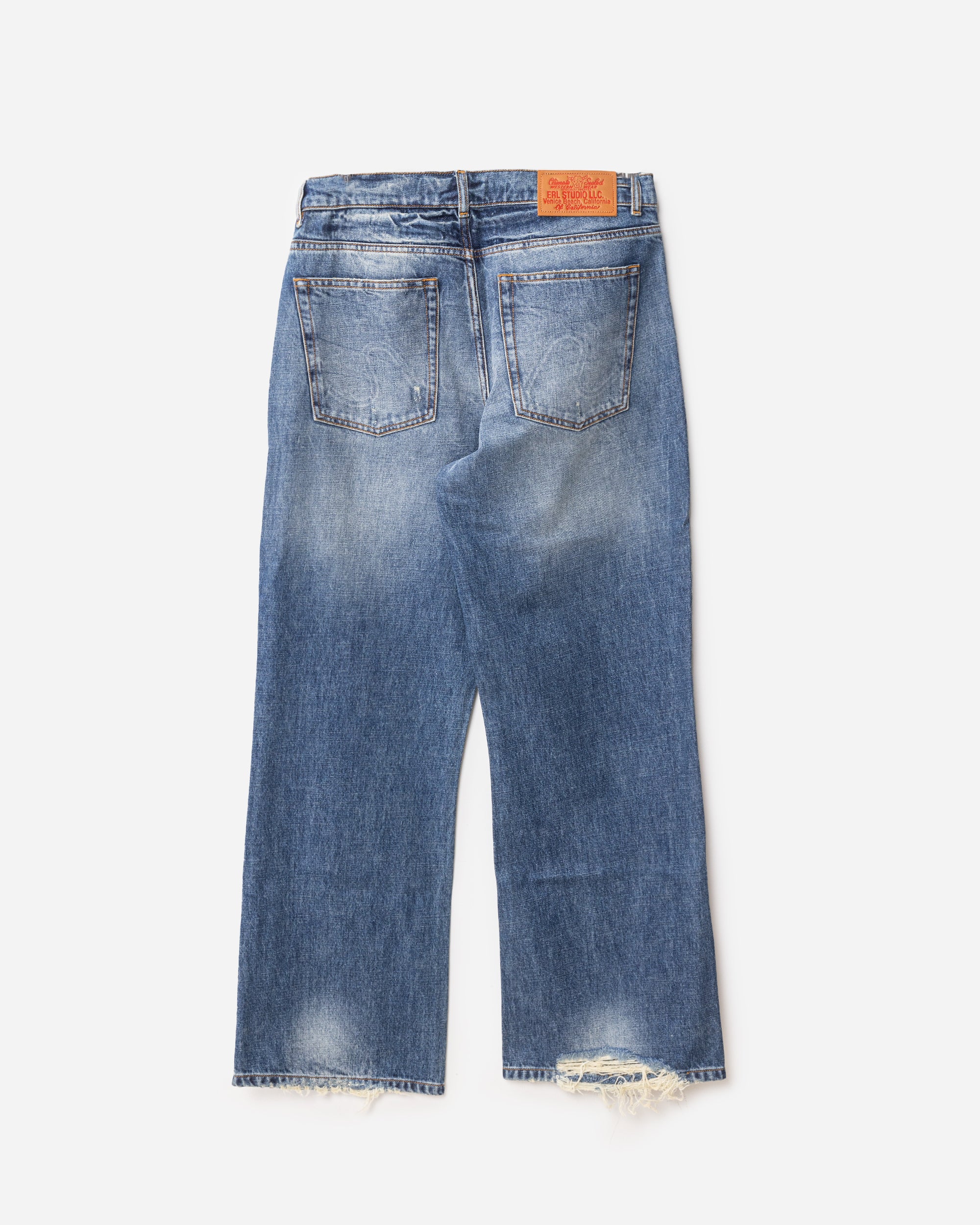 ERL Unisex Distressed Jeans med almindelig pasform BLUE ERL09P006