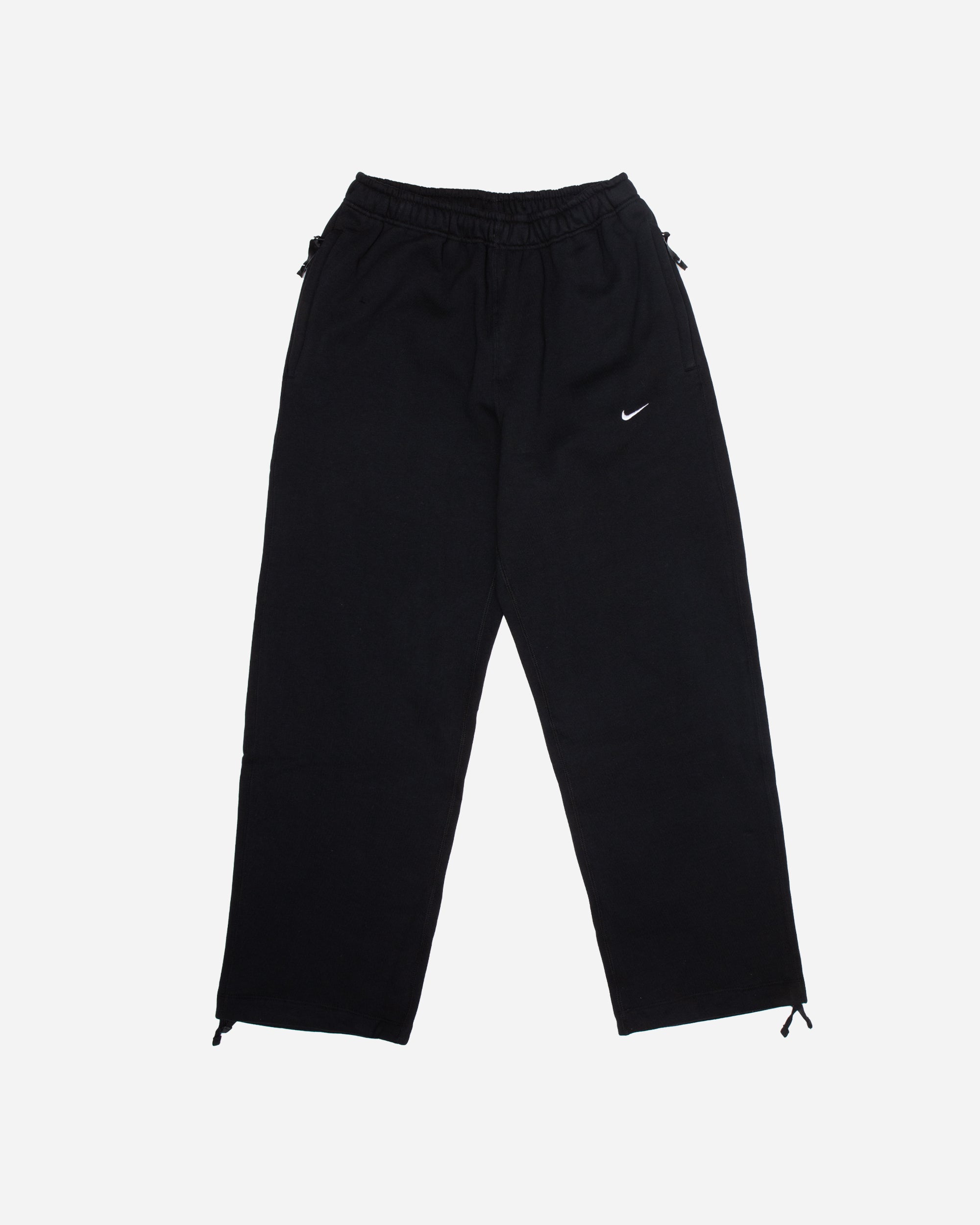 Nike Solo Swoosh Open-Hem Fleece Pants BLACK/WHITE FN3342-010