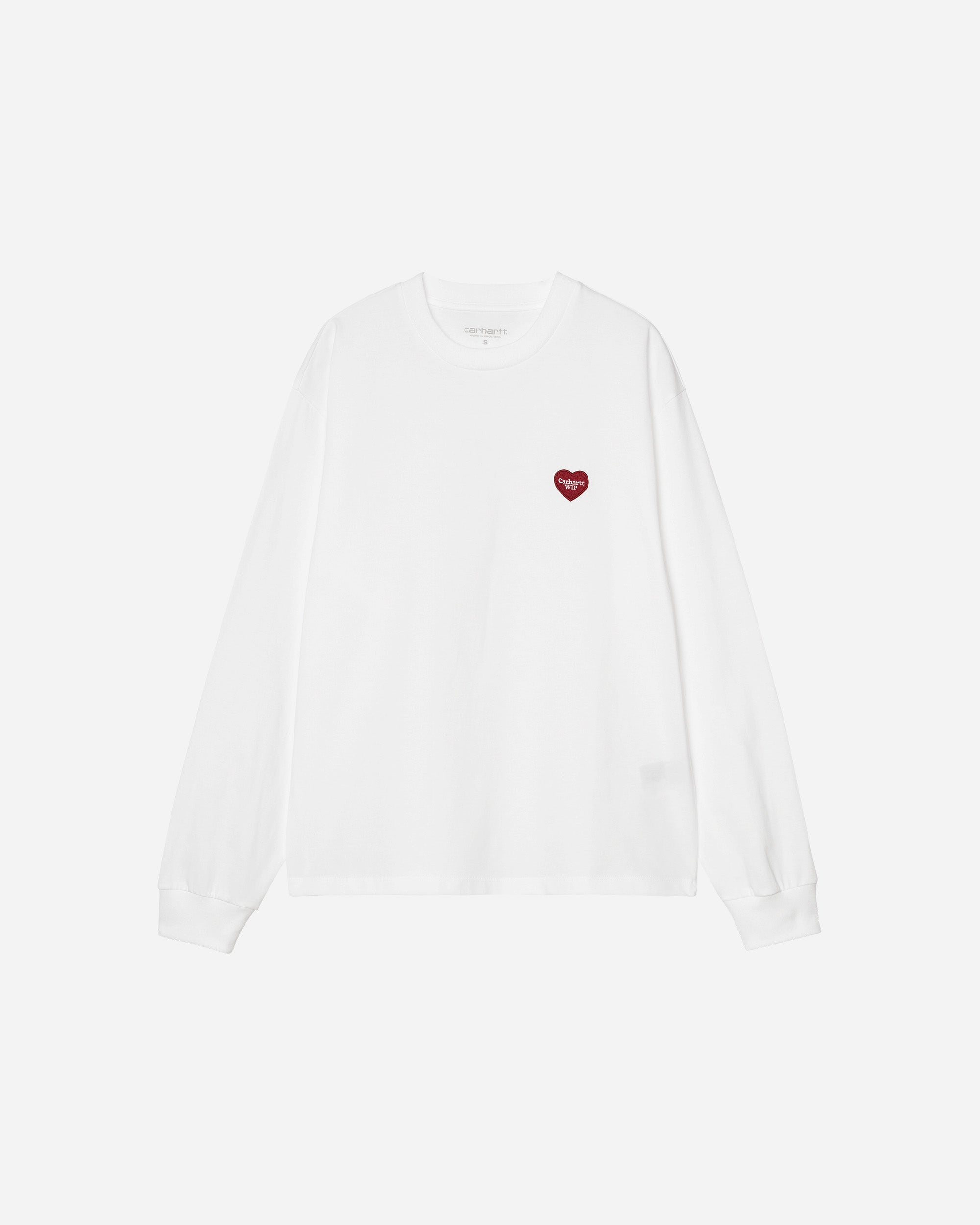 Carhartt WIP Heart Patch Longsleeve White / Red I035469-1WZXX