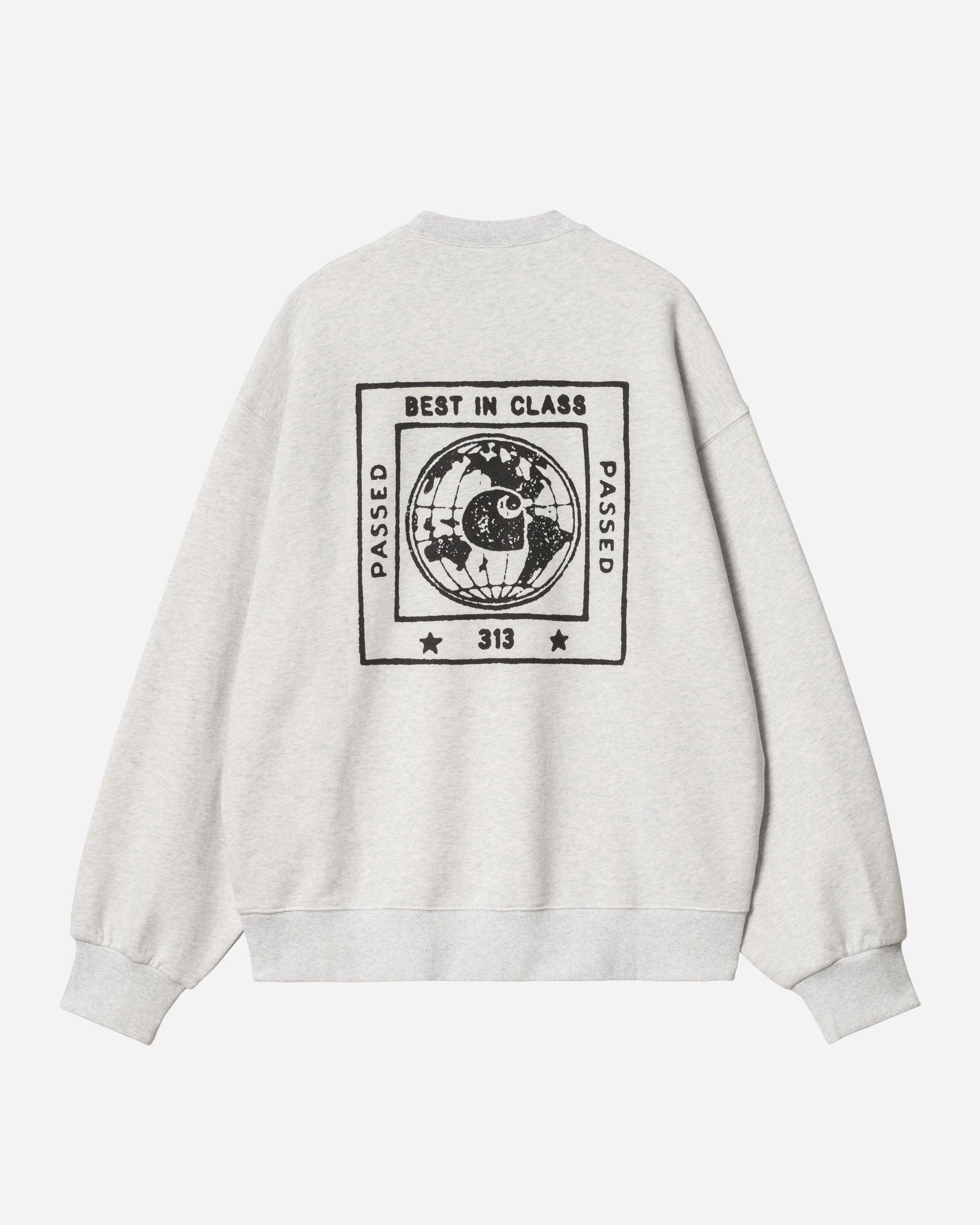 Carhartt WIP Stamp Sweat Ash Heather / Black I033620-00O06