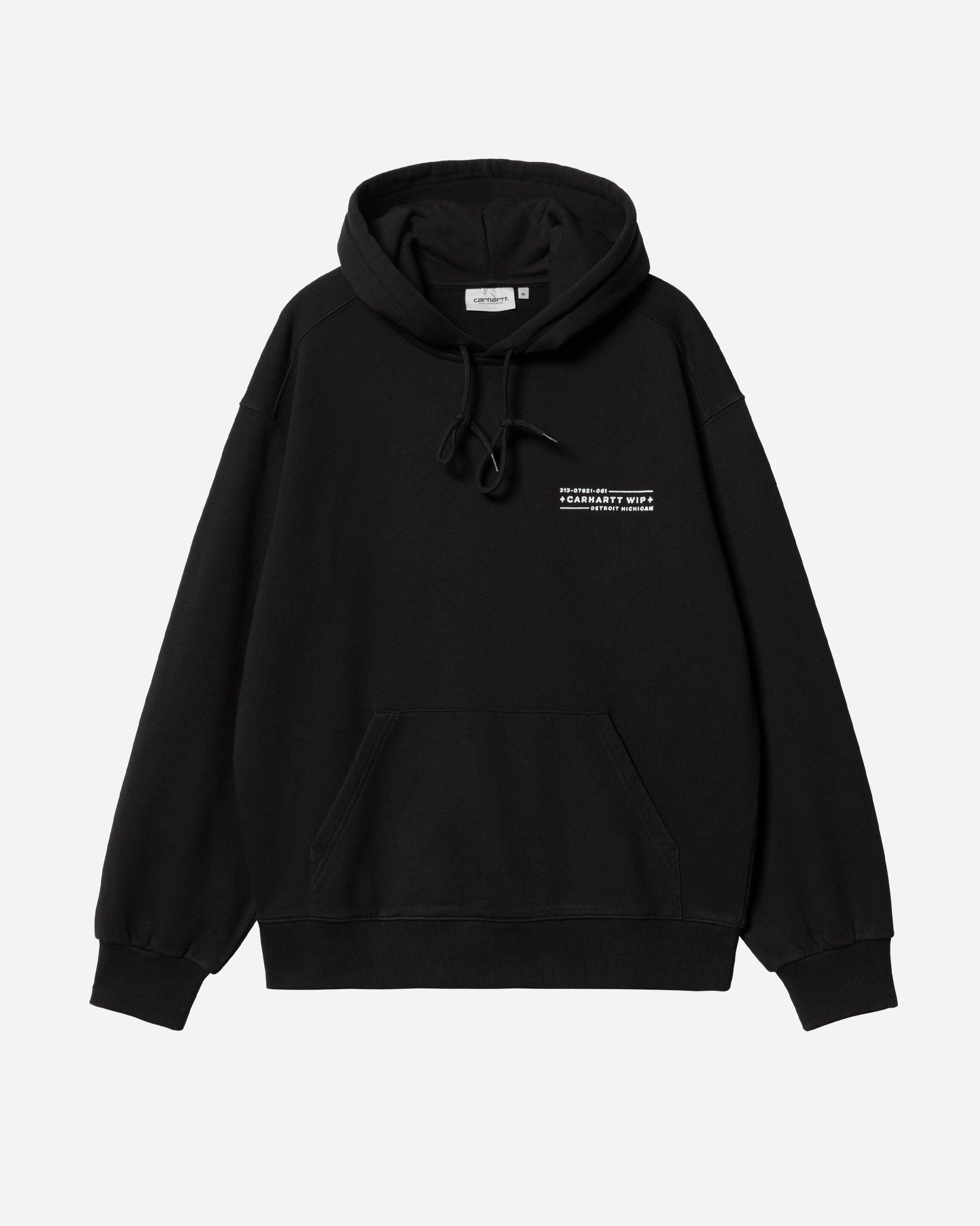 Carhartt WIP Hooded Stamp Sweat Black / White I033621-0D206