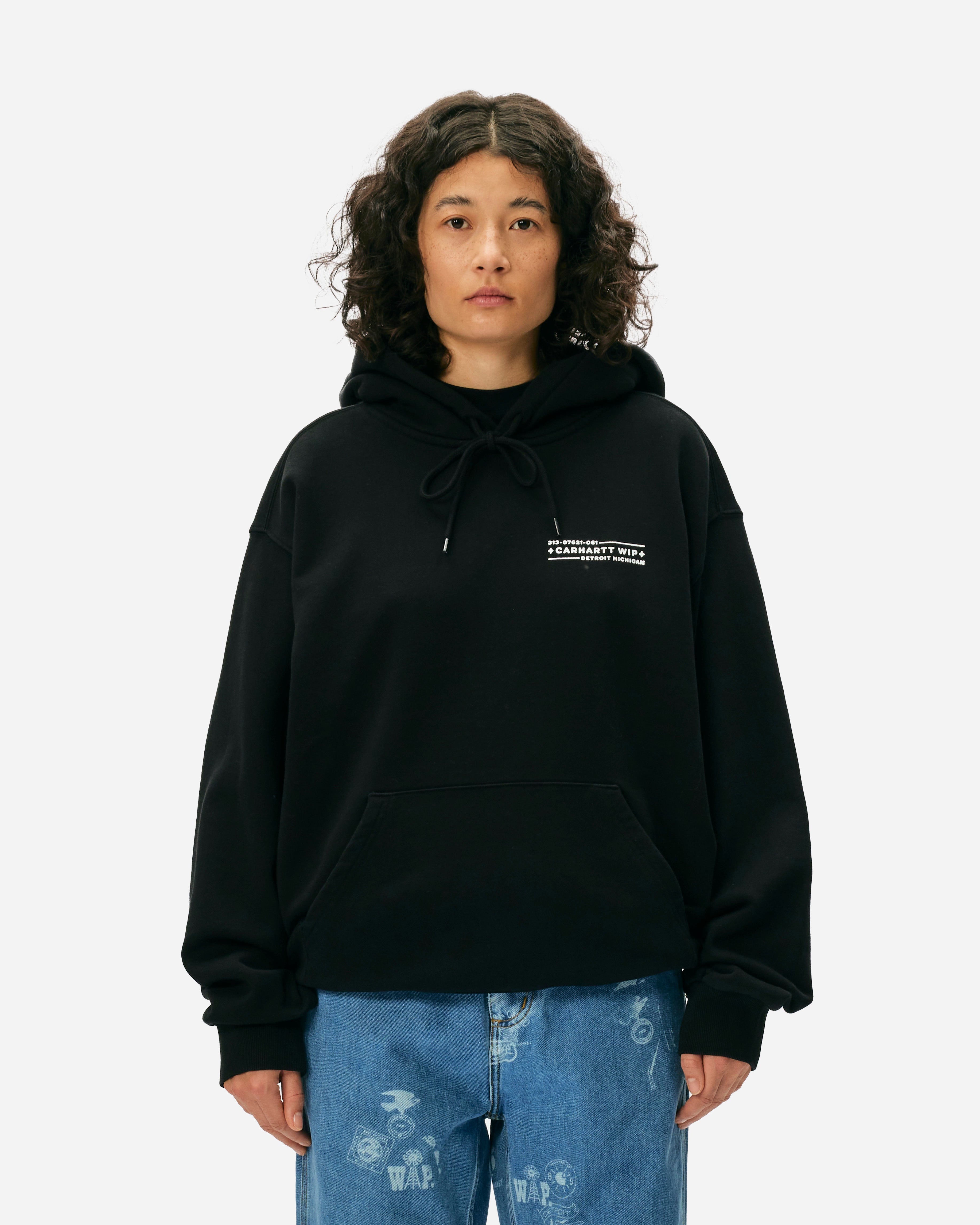 Carhartt WIP Hooded Stamp Sweat Black / White I033621-0D206