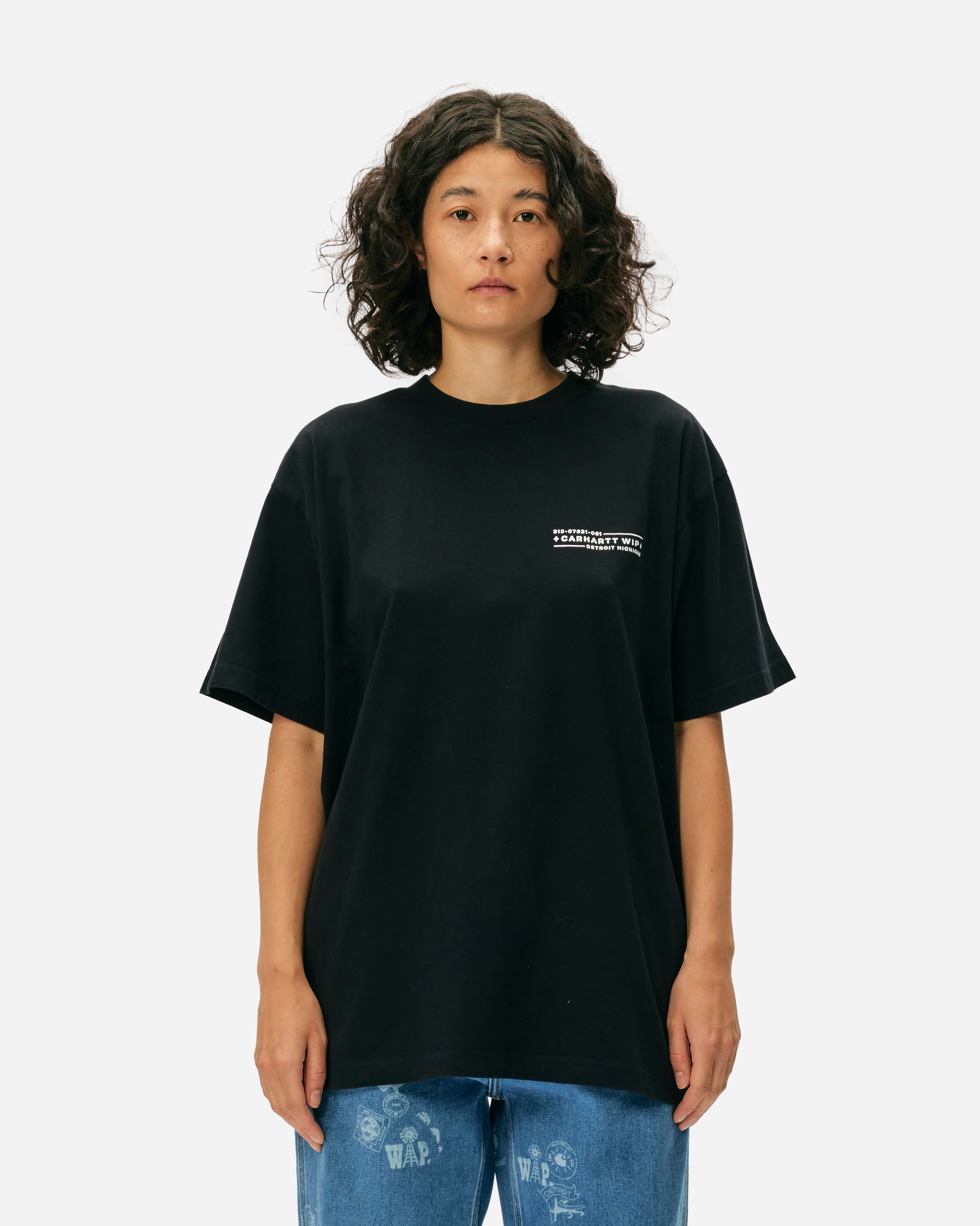 Carhartt WIP S/S Stamp T-Shirt Black / White I033670-0D206