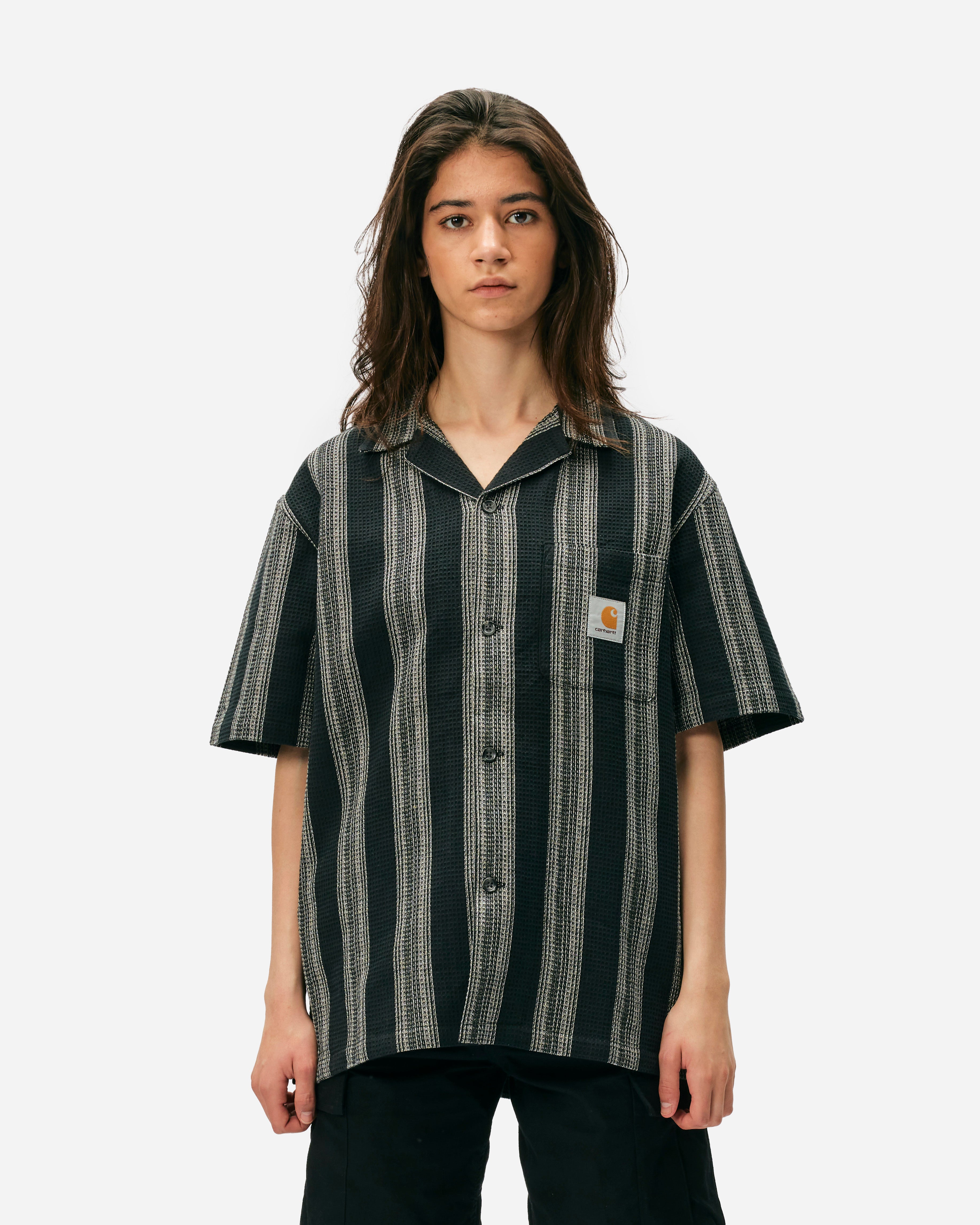 Carhartt WIP S/S Dodson Shirt Dodson Stripe, Black I033687-2A3XX