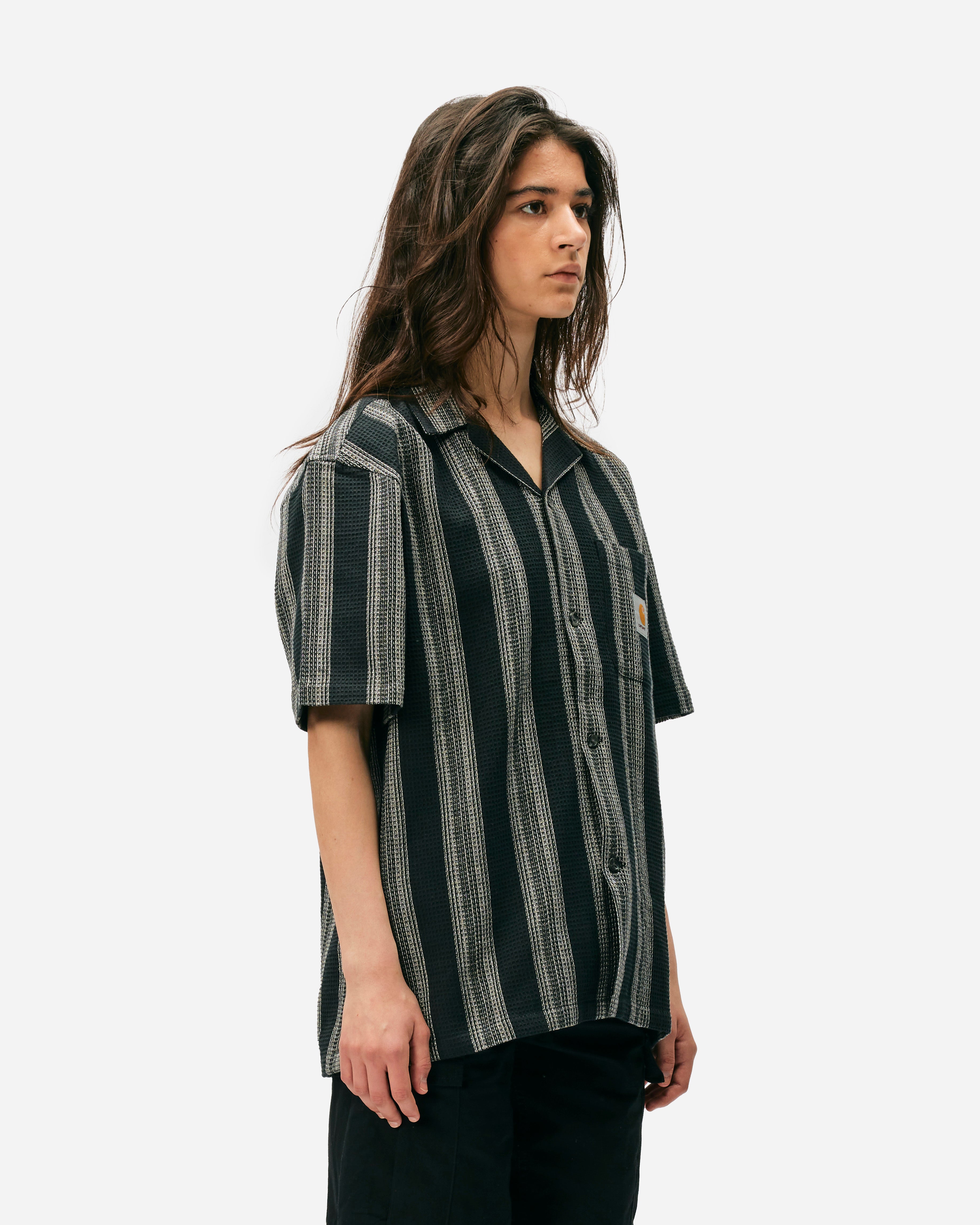 Carhartt WIP S/S Dodson Shirt Dodson Stripe, Black I033687-2A3XX