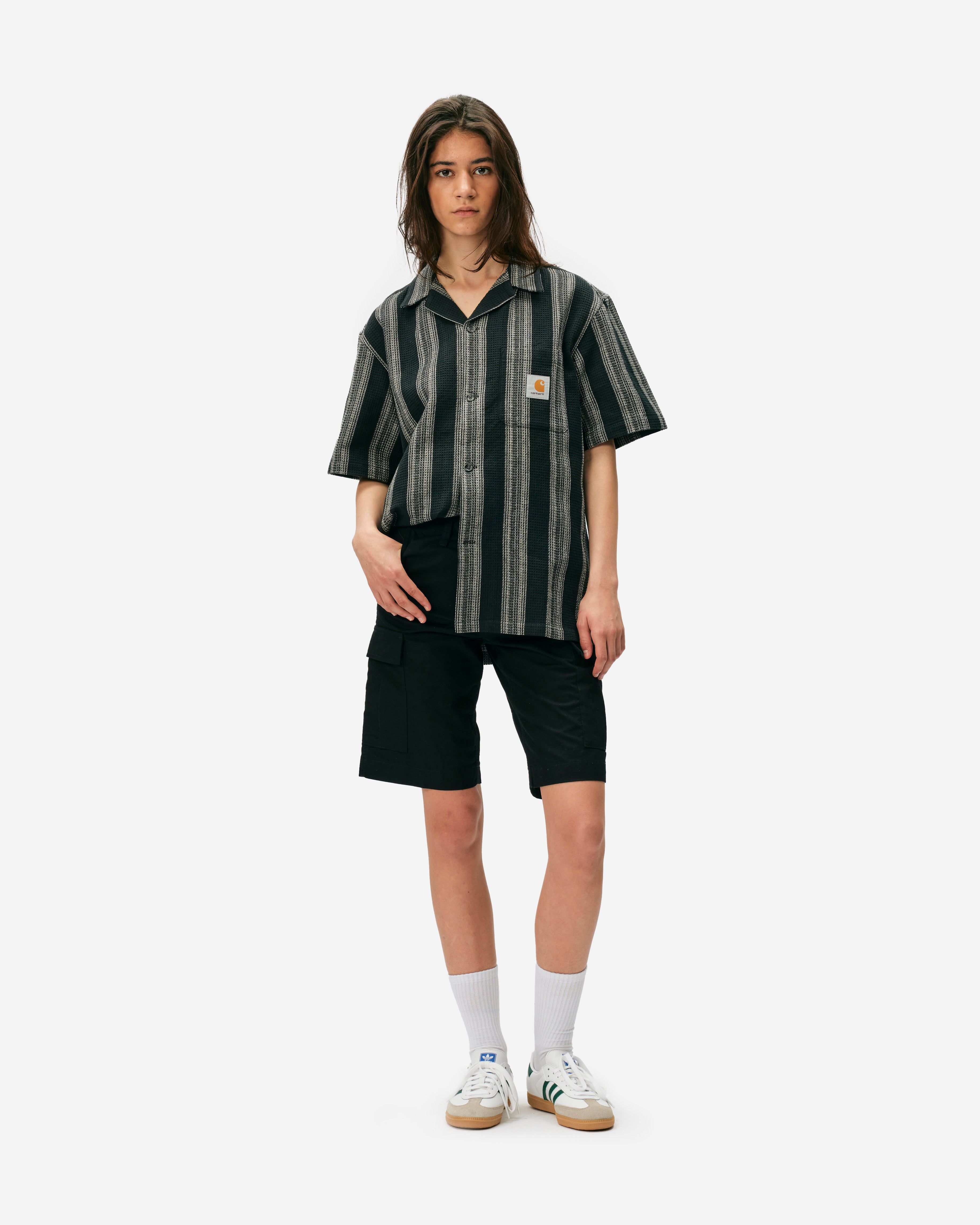 Carhartt WIP S/S Dodson Shirt Dodson Stripe, Black I033687-2A3XX