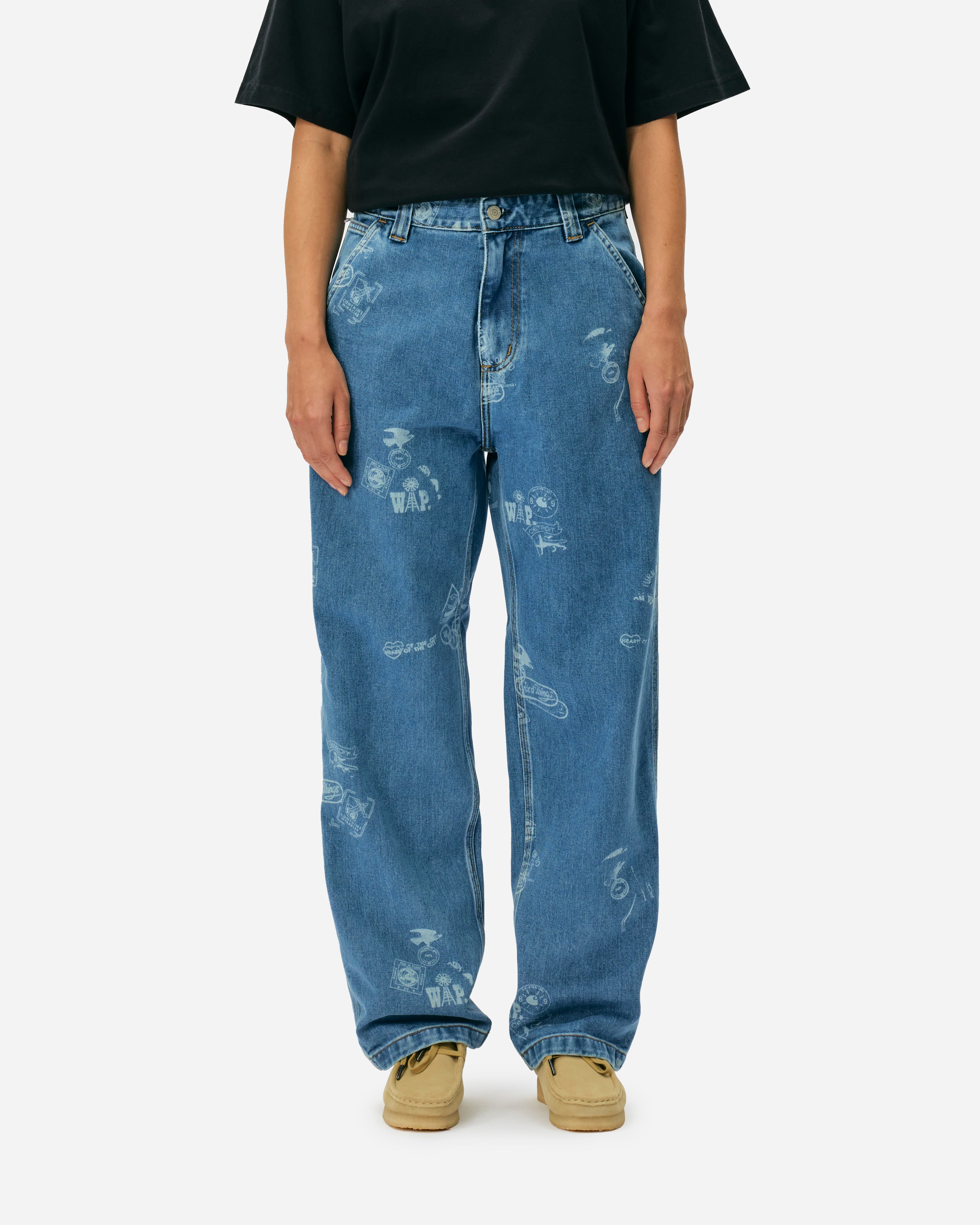 Carhartt WIP Stamp Pants Stamp Print, Blue I033745-2LN35